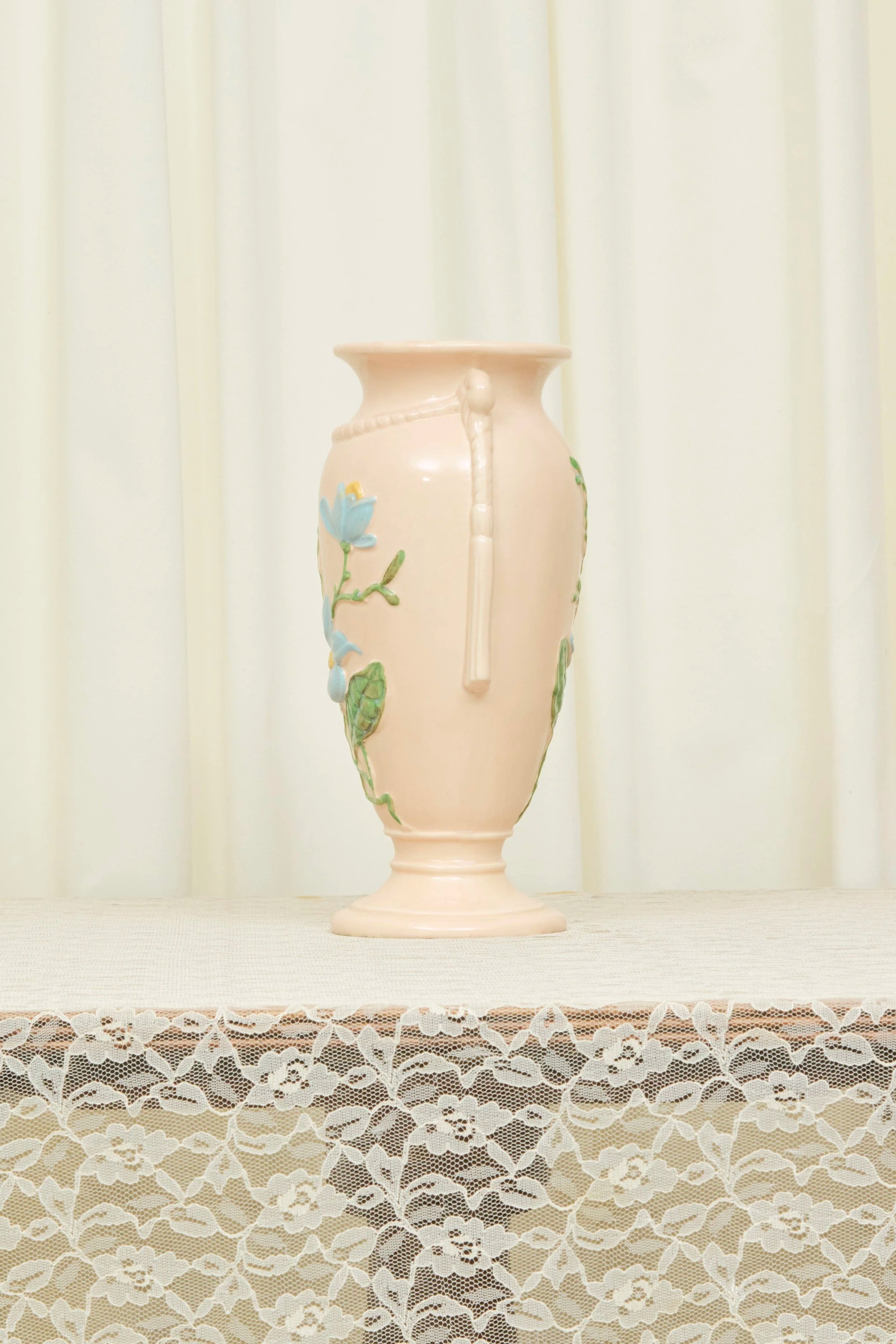 Vintage Pink Floral Vase
