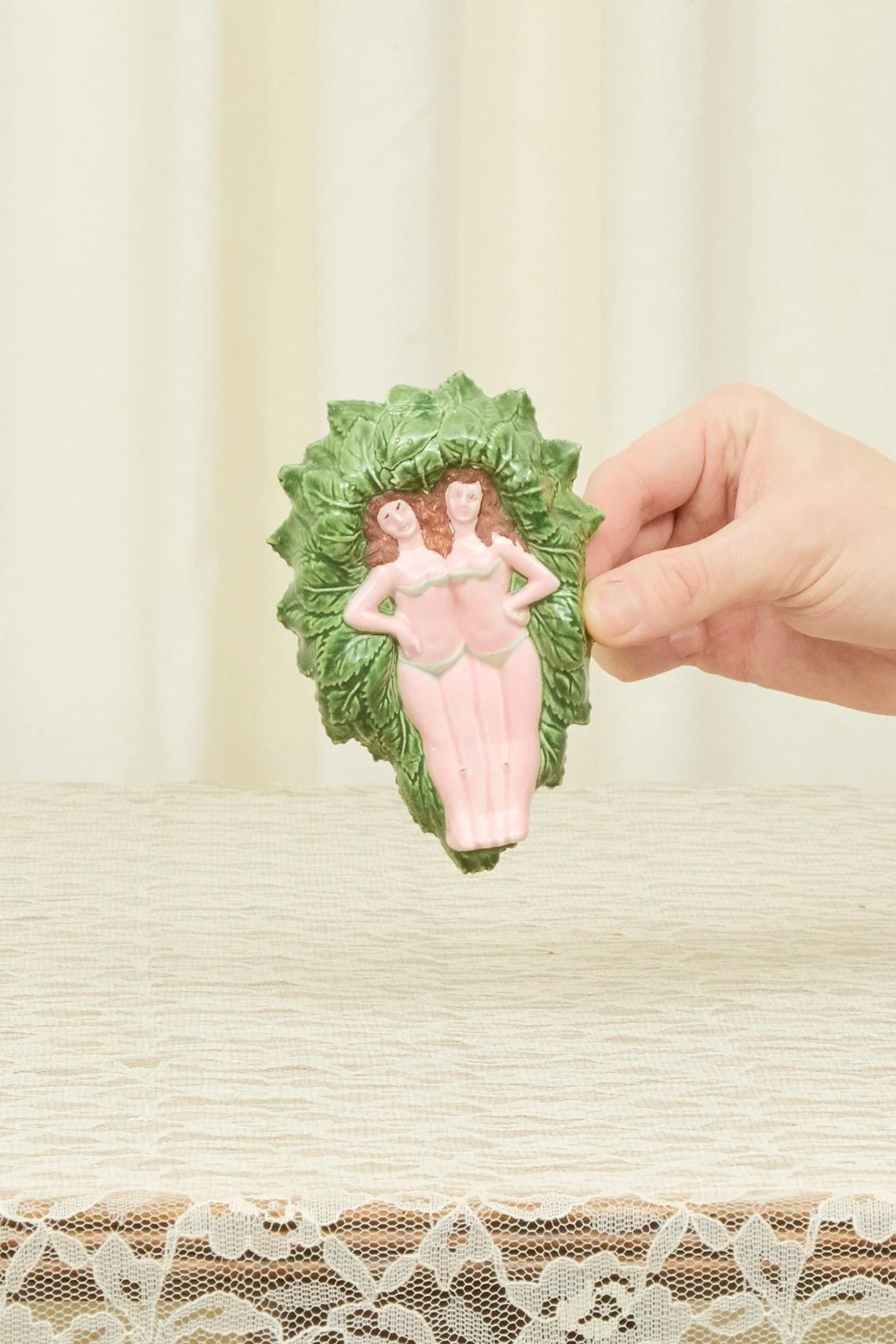 Antique Naked Ladies Trinket Dish