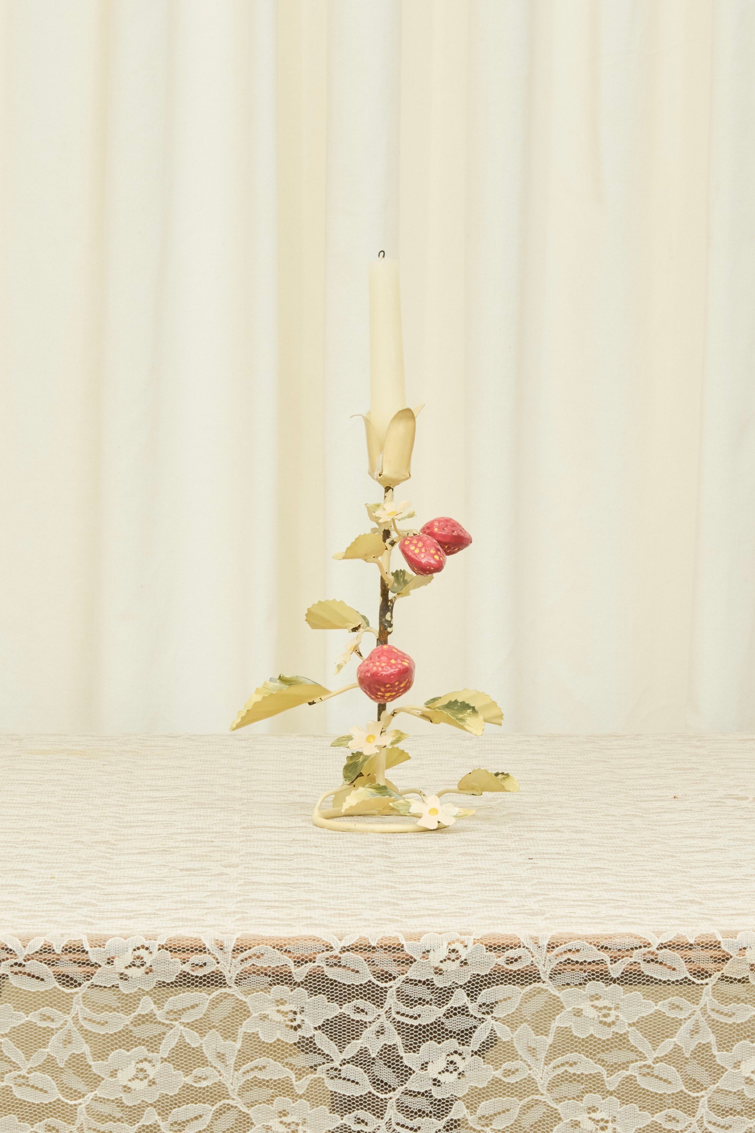 Vintage Metal Strawberry Candle Holder