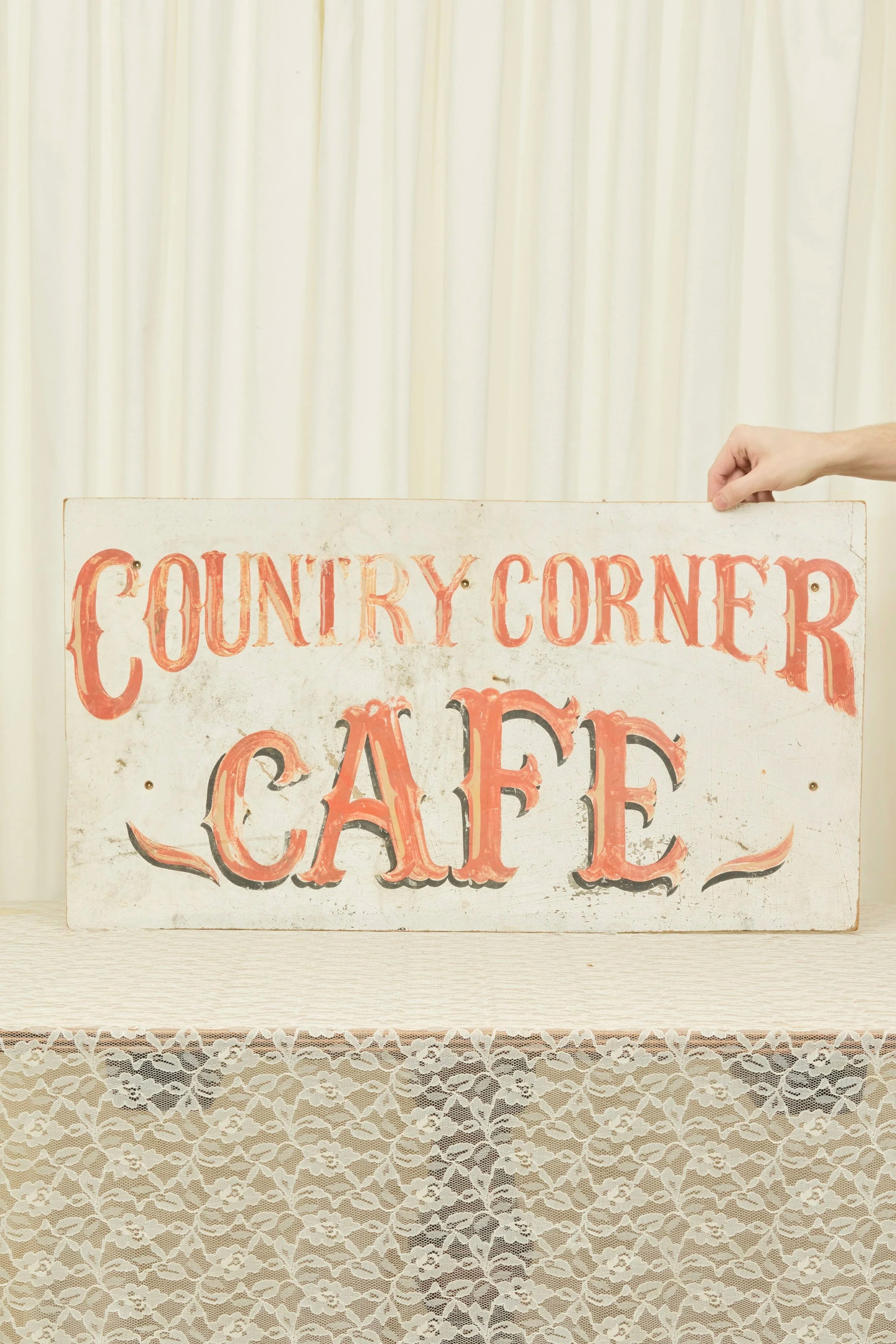 Vintage "Country Corner Cafe" Sign