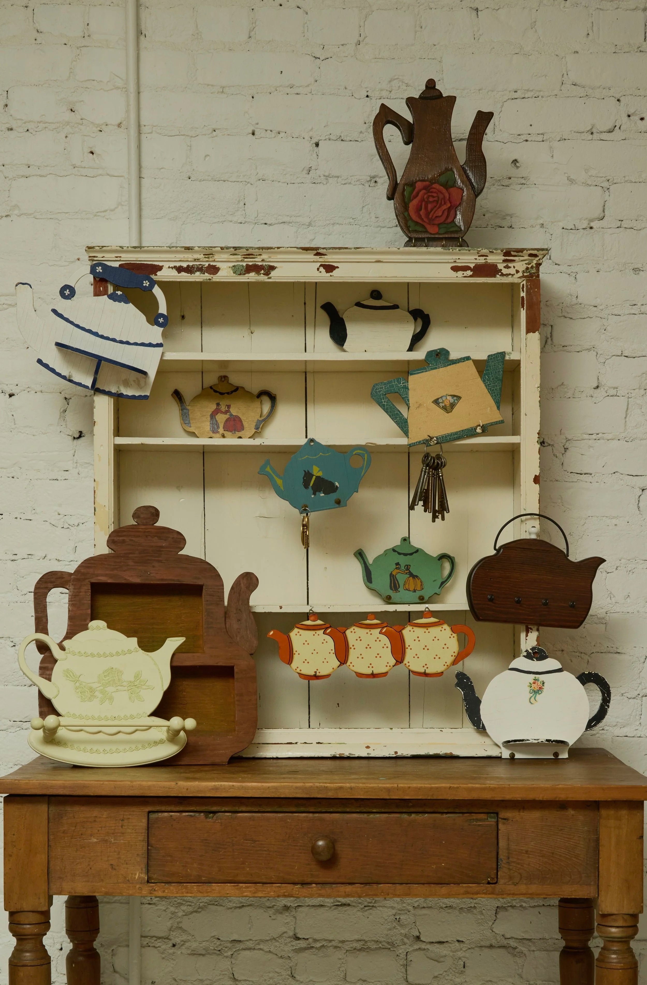 Vintage Teapot Wall Shelf/Hook