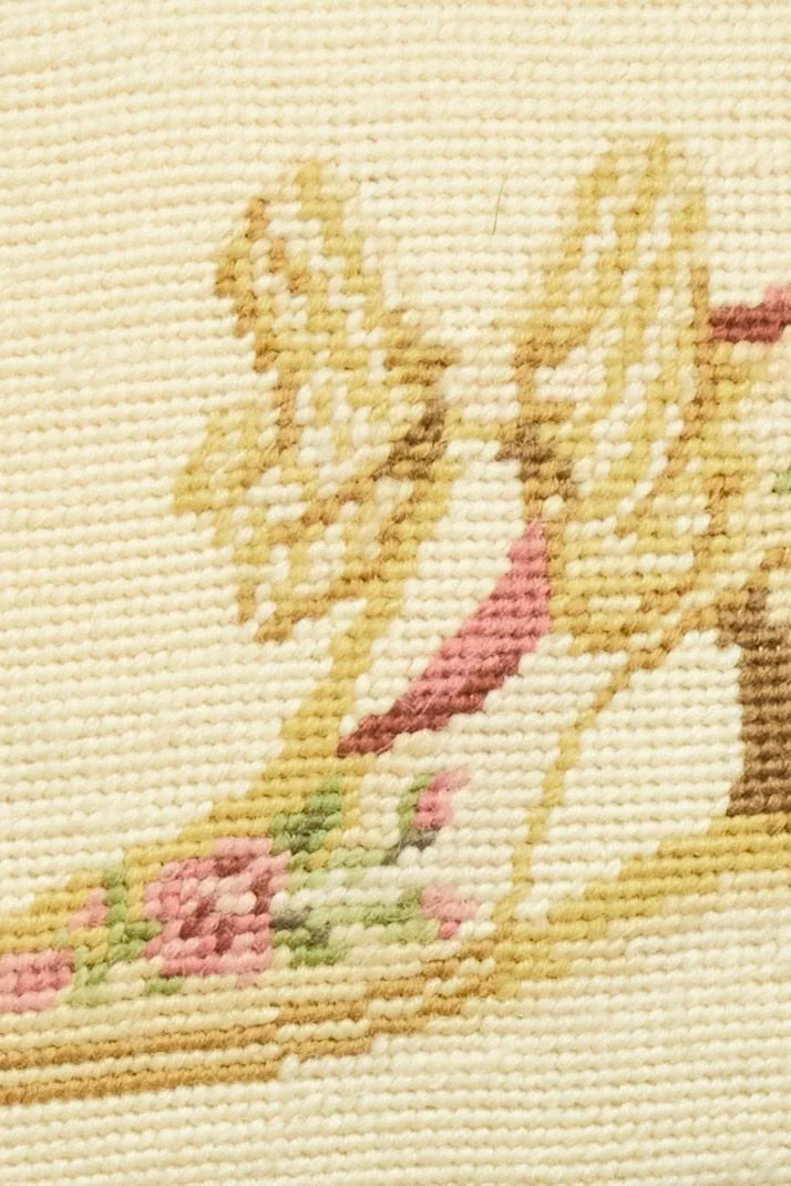 Vintage Victorian Shoe Needlepoint Pillow