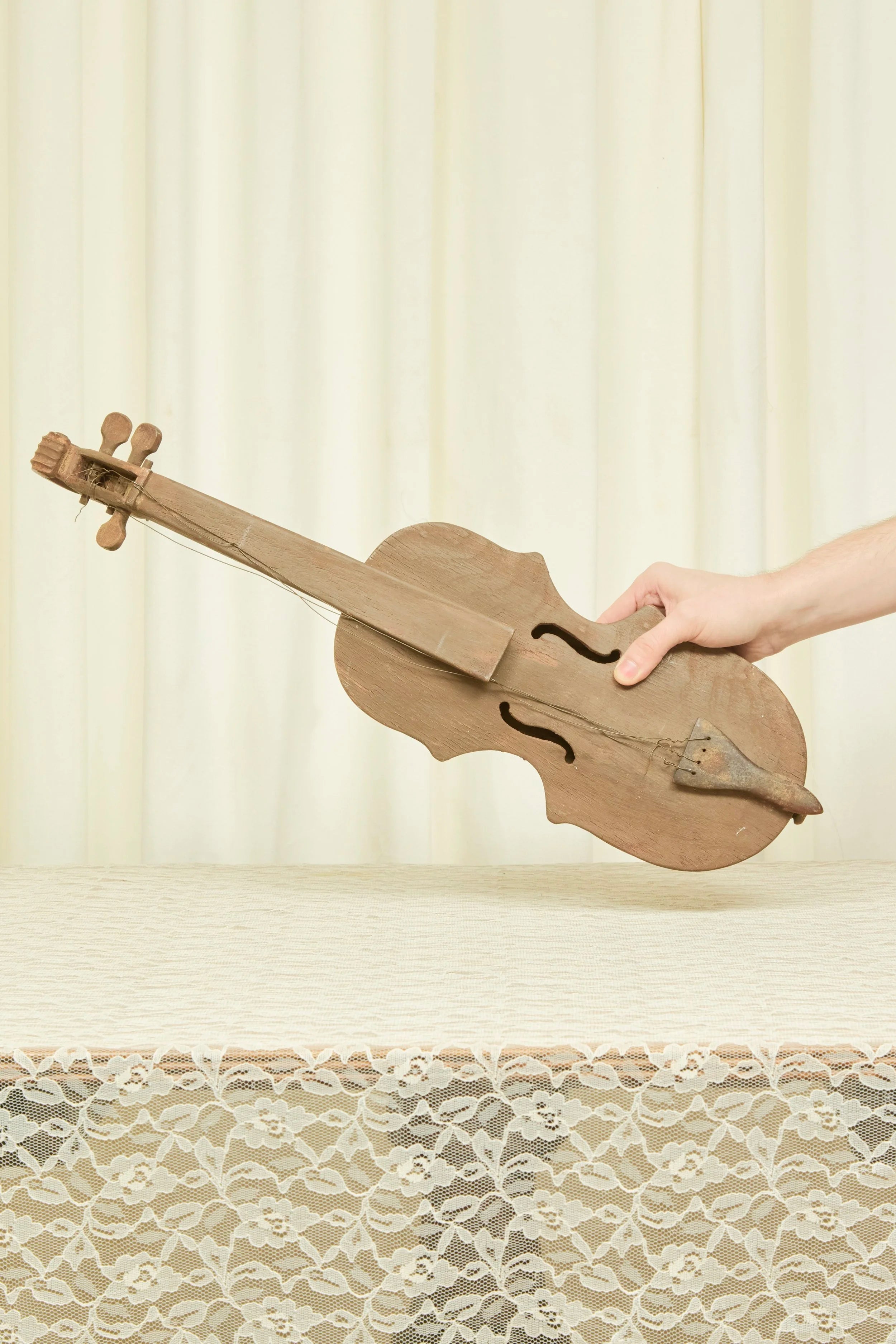 Vintage Folk Art Violin Wall Hanging