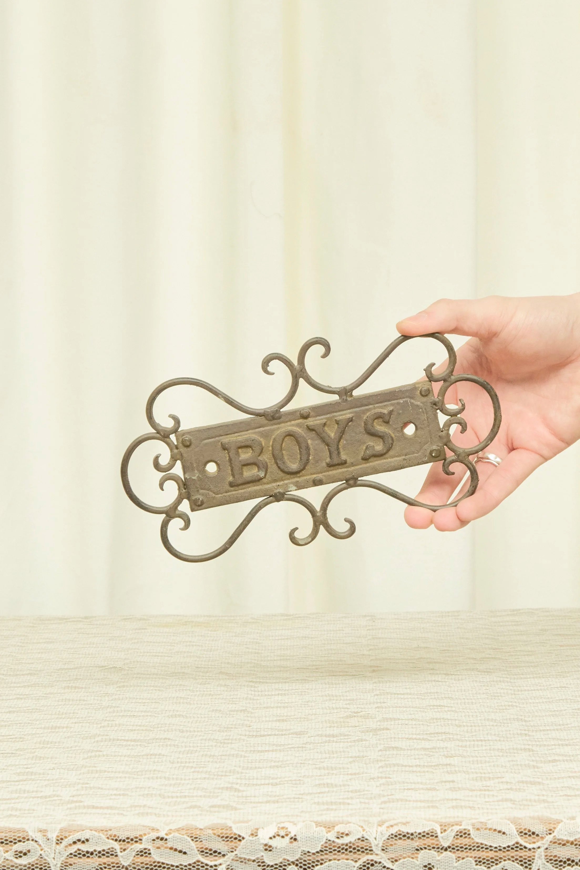 Vintage "Boys" Cast Iron Sign