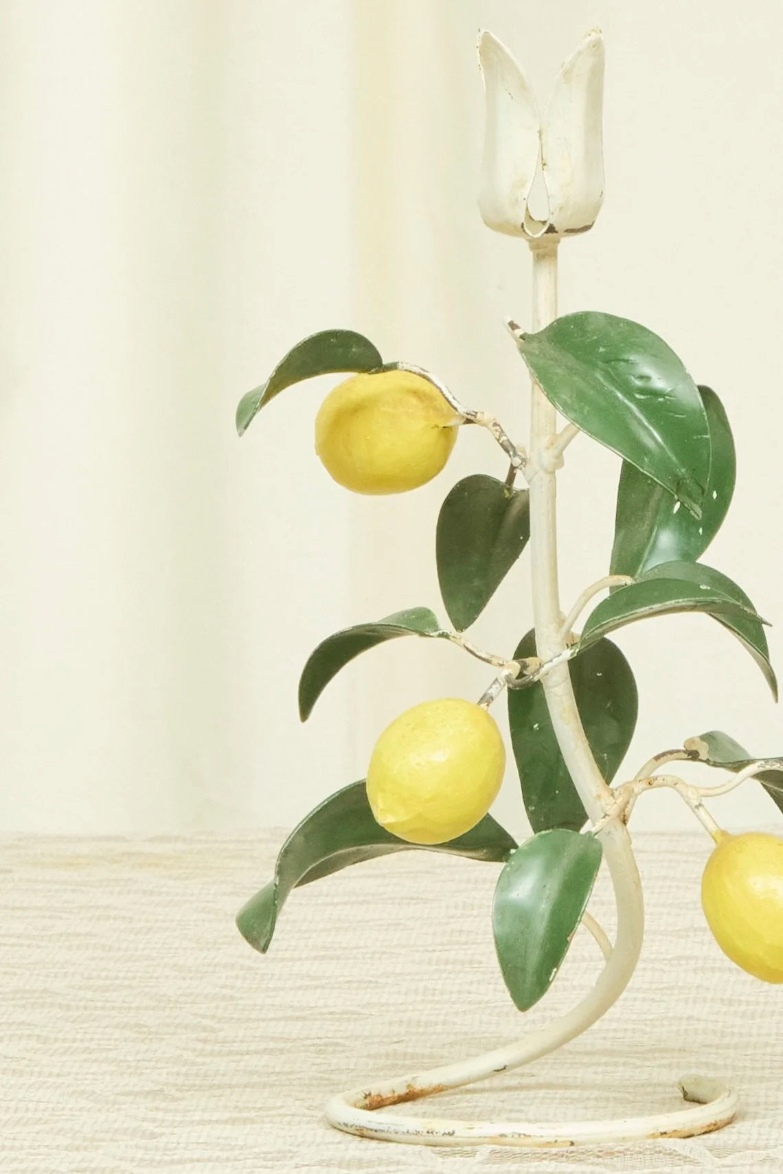 Vintage Metal Lemon Candle Holder