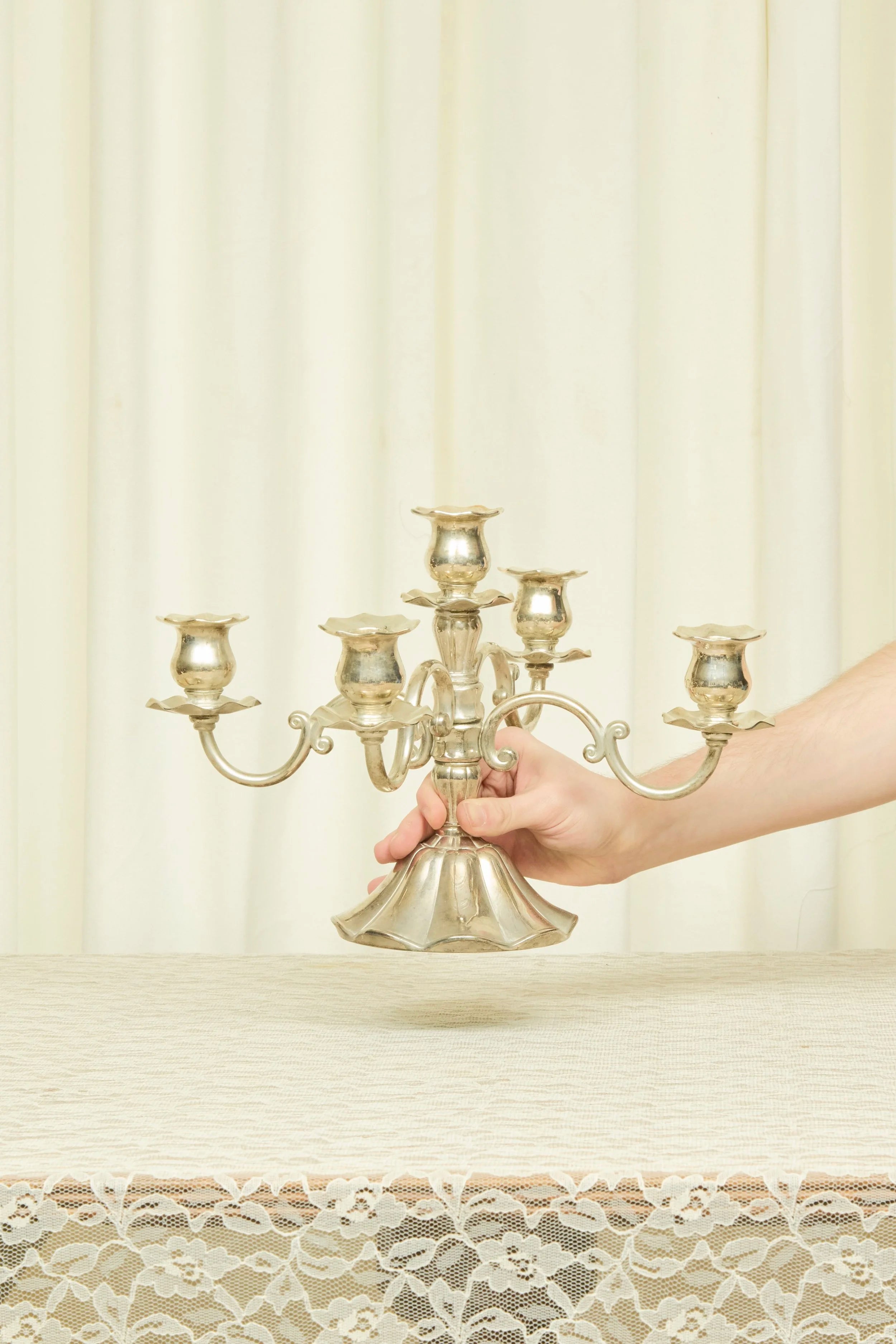Vintage 5 Arm Silver Candelabra