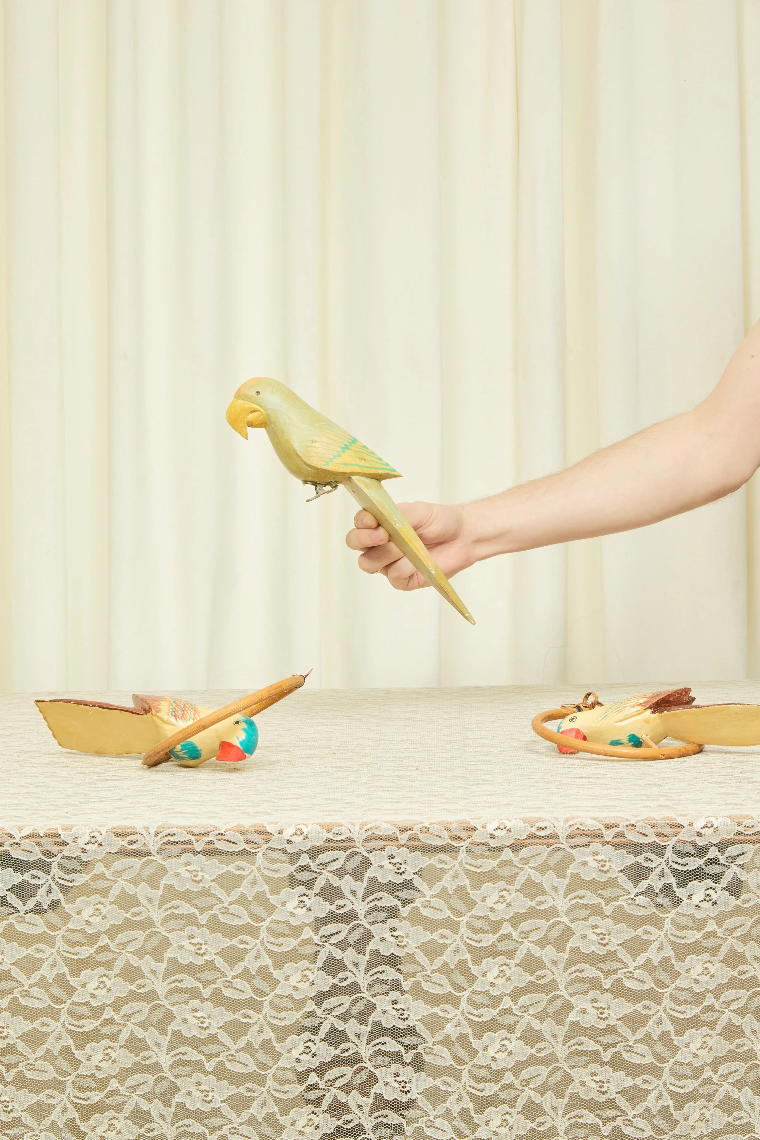 Vintage Folk Art Parrot Set/3