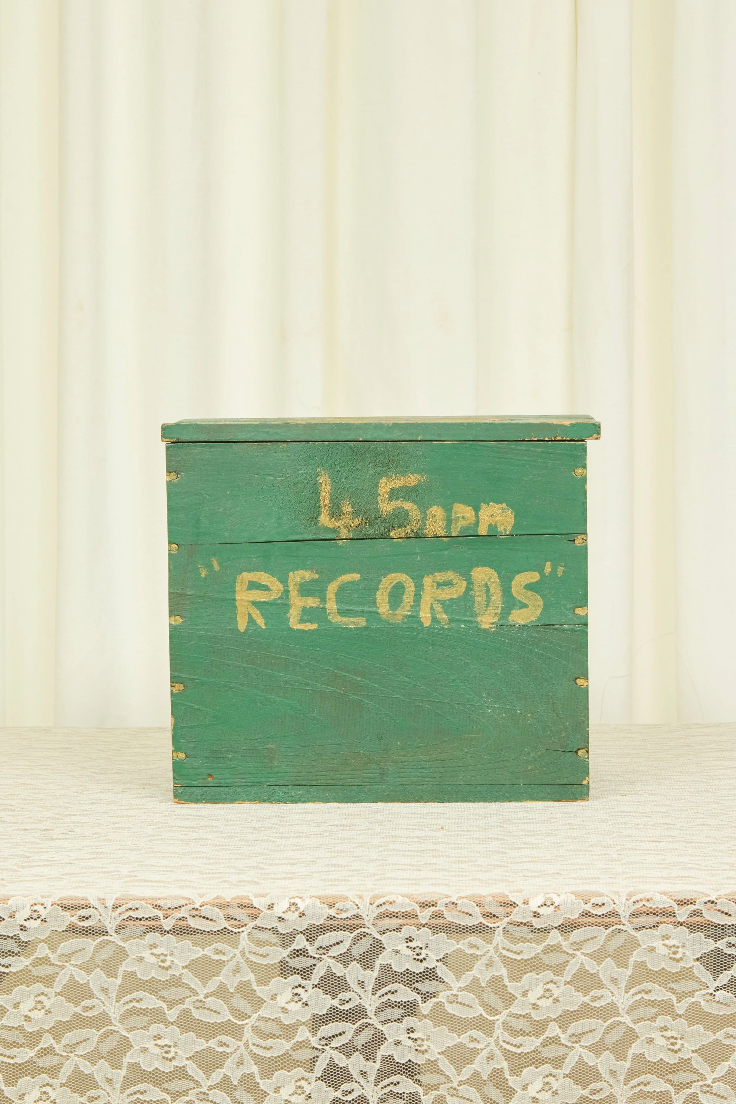 Vintage Folk Art 45rpm Record Box