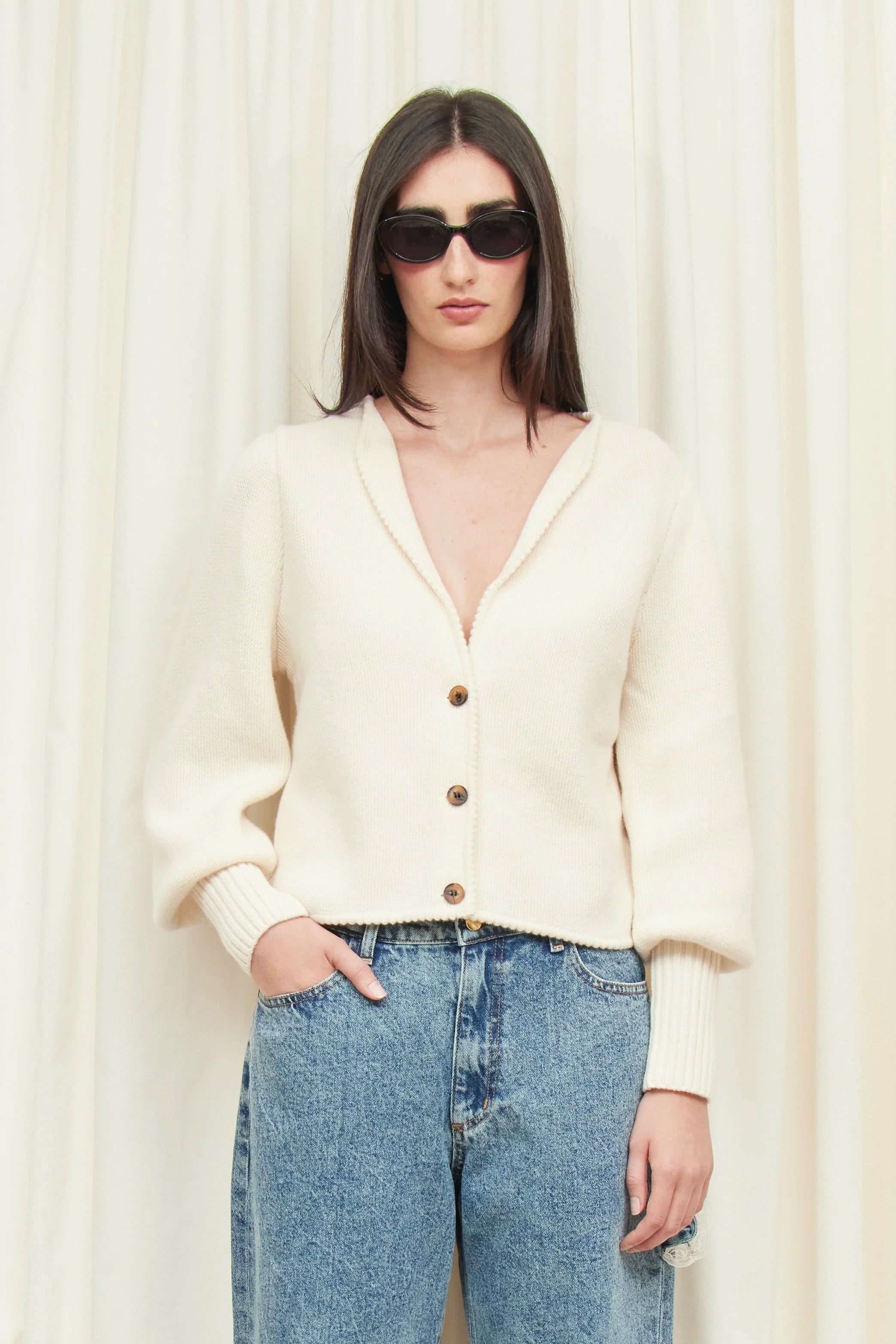 Juliet Puff Sleeve Cardigan Sweater