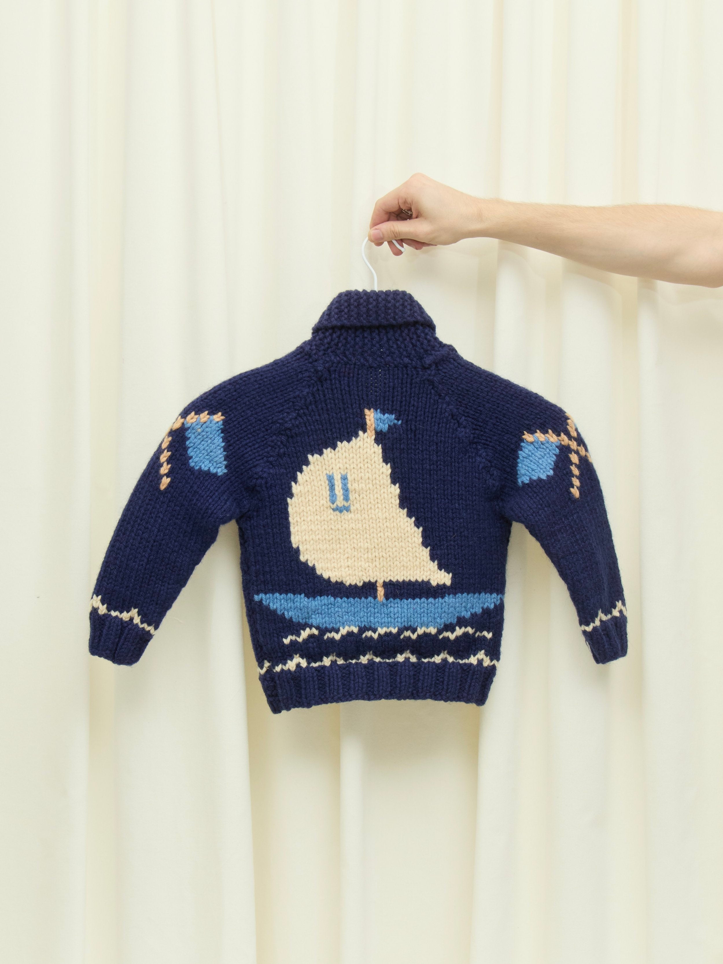 Vintage Children's Hand Knit Nautical Sweater