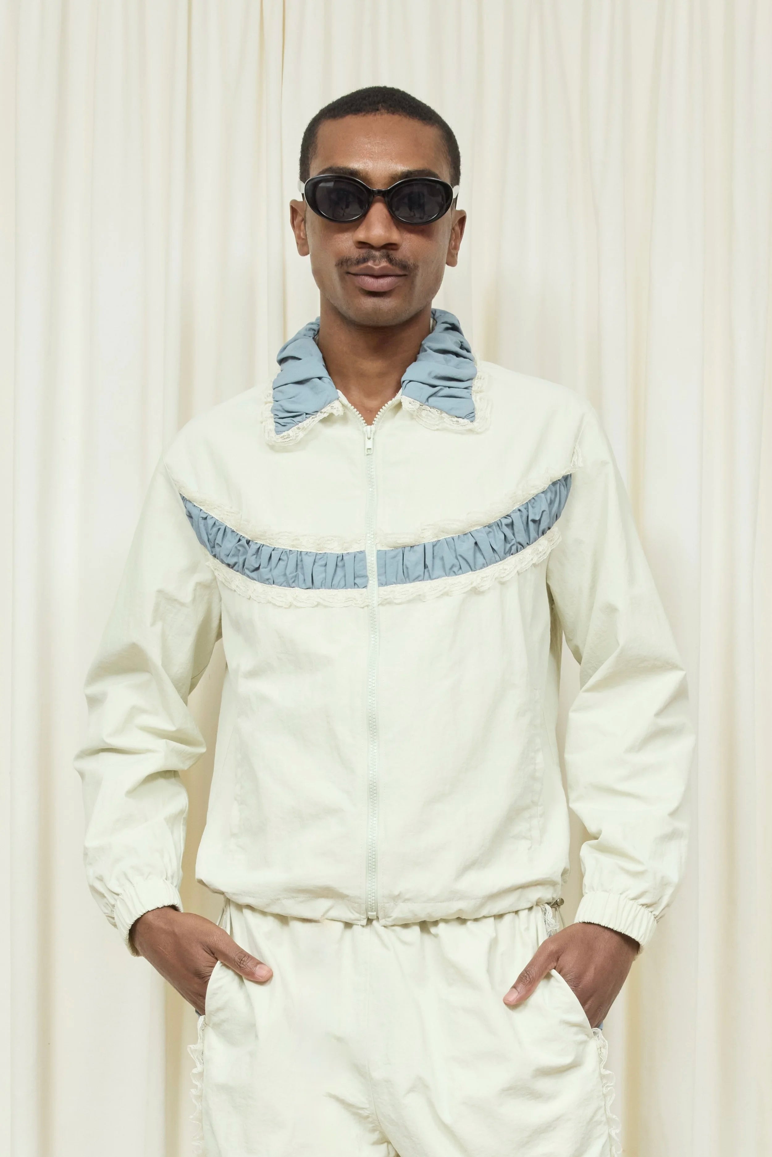 Kennedy Ruched Stripe Track Jacket