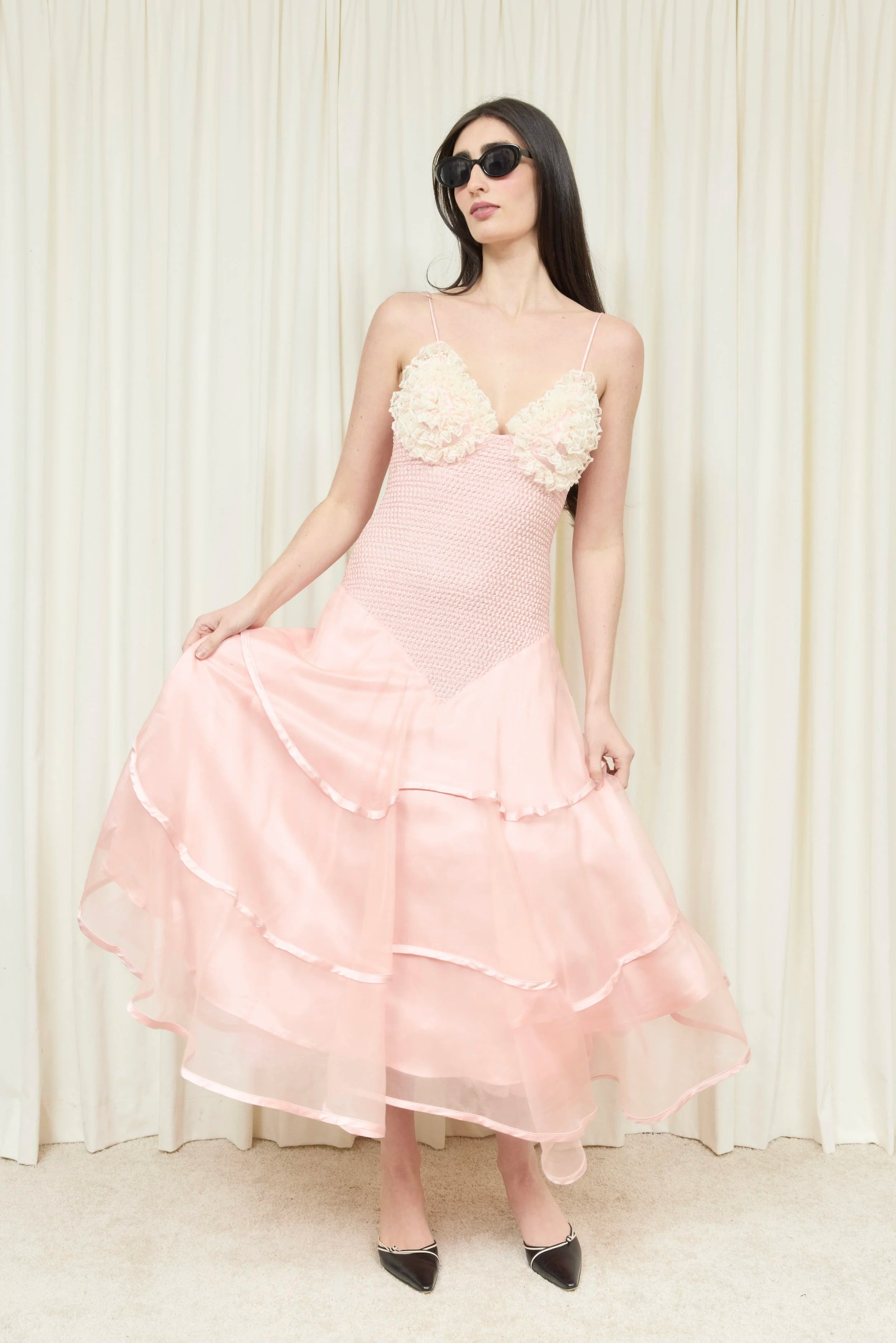 Henrietta Lace Smocked Midi Dress