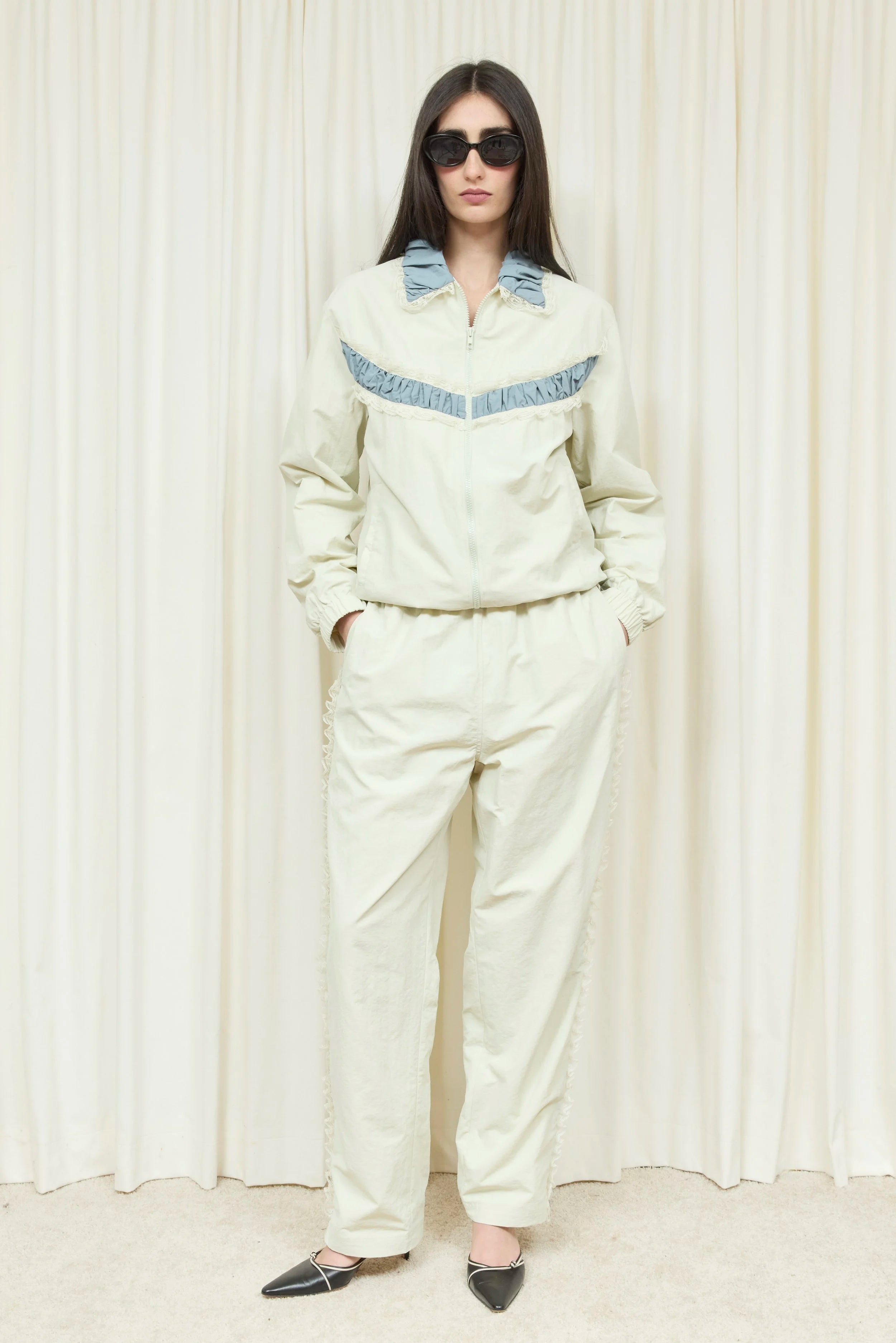Wilbur Ruched Stripe Windbreaker Pant