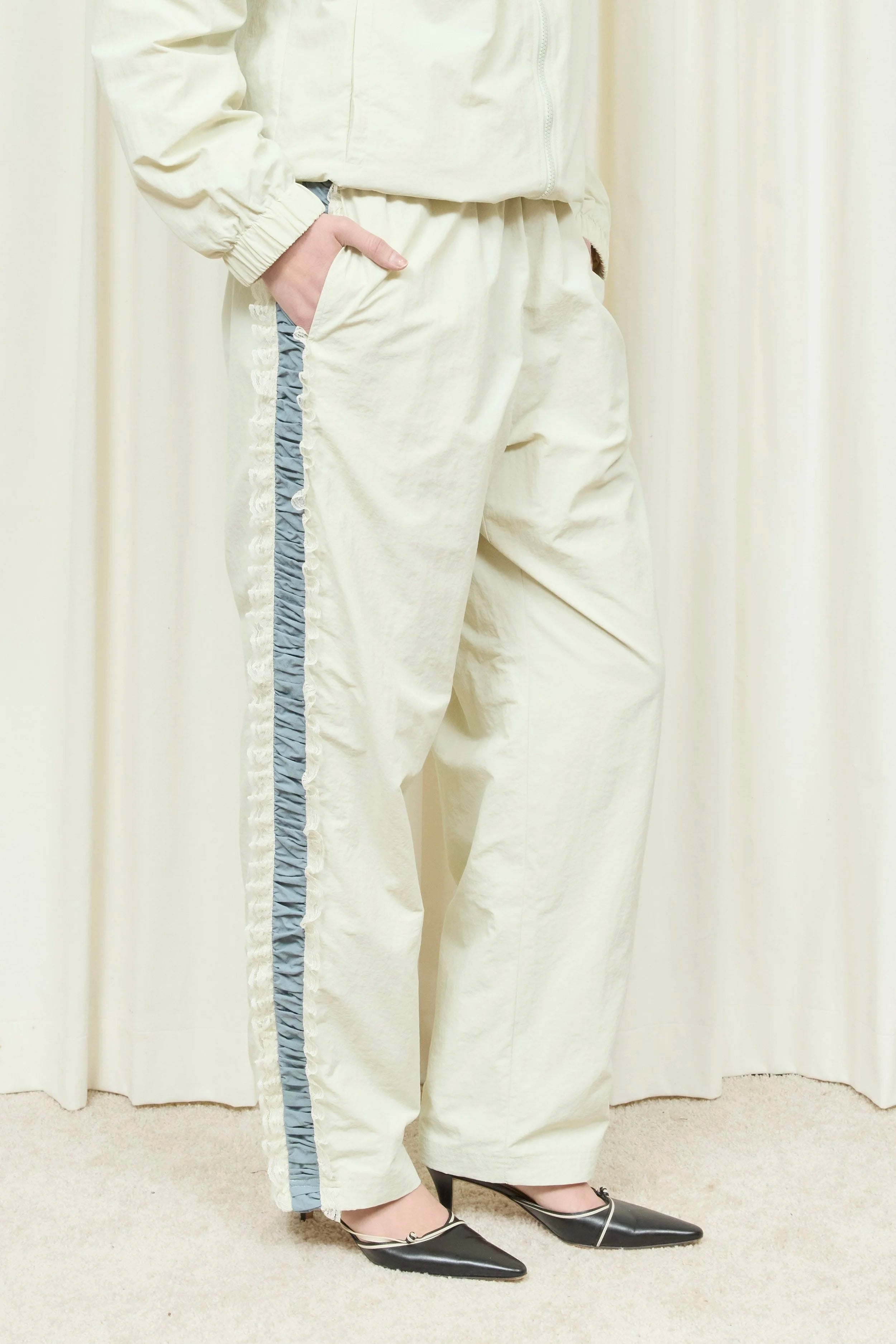 Wilbur Ruched Stripe Windbreaker Pant