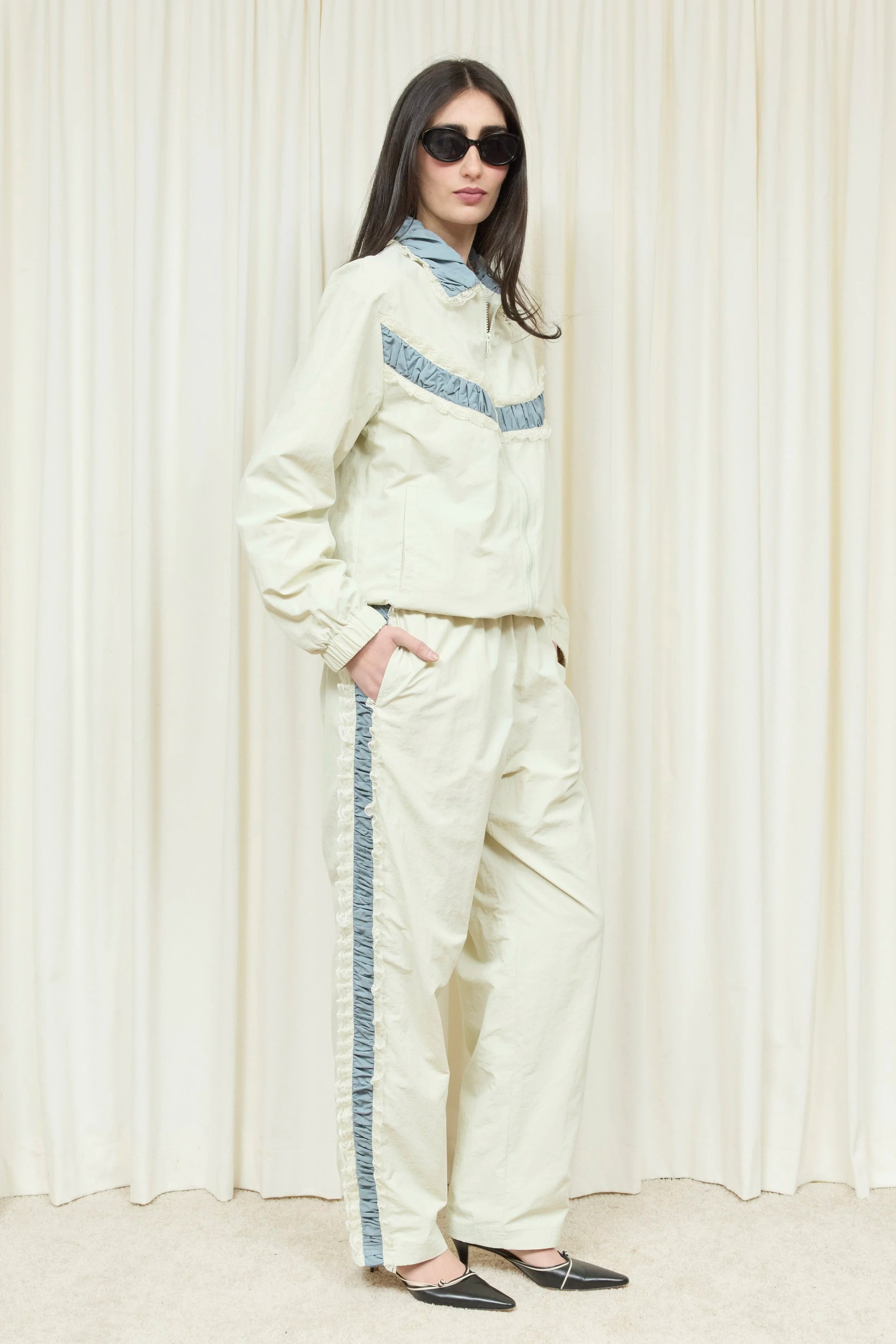 Kennedy Ruched Stripe Track Jacket