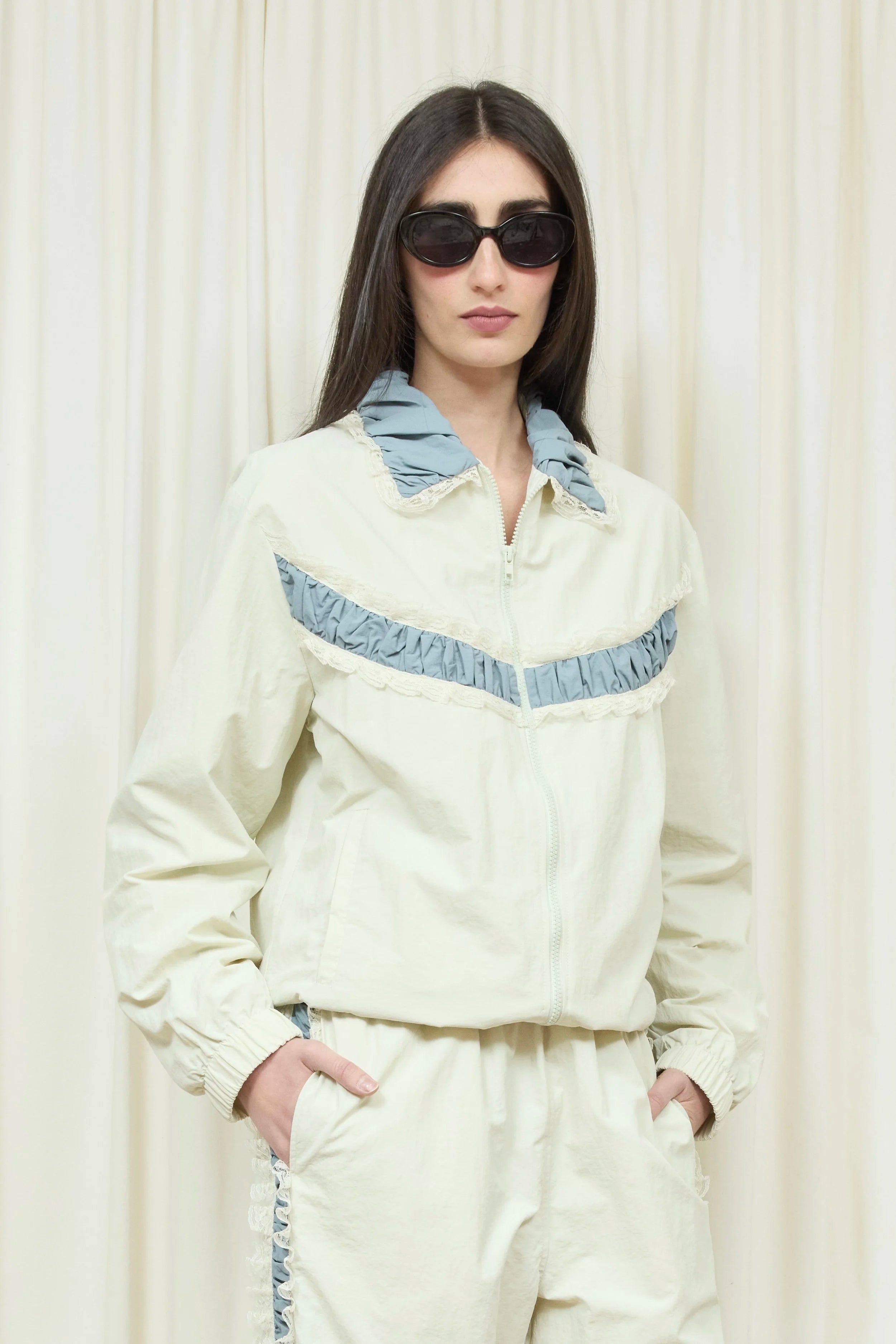 Kennedy Ruched Stripe Track Jacket