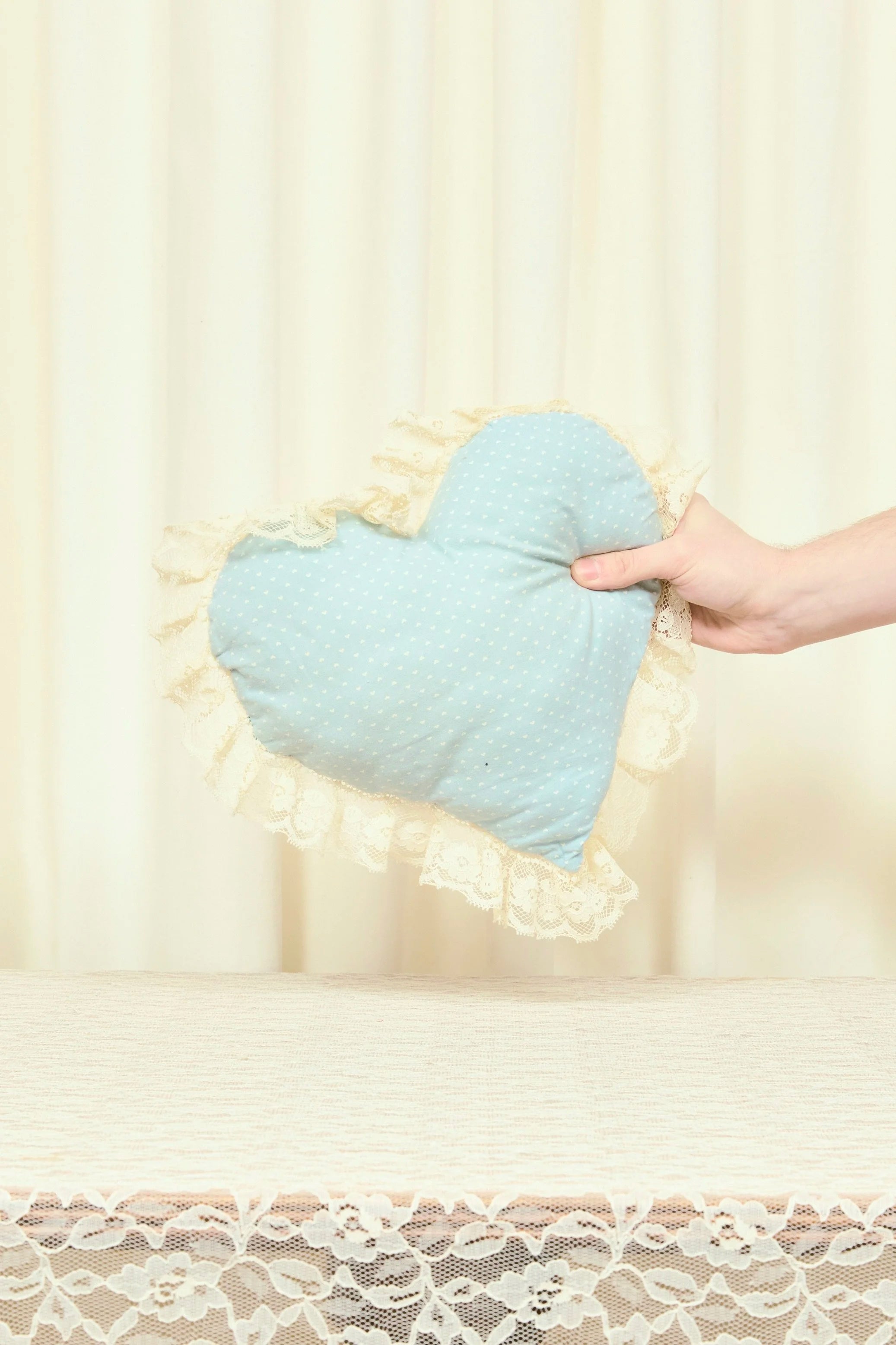 Vintage Quilted Heart Pillow