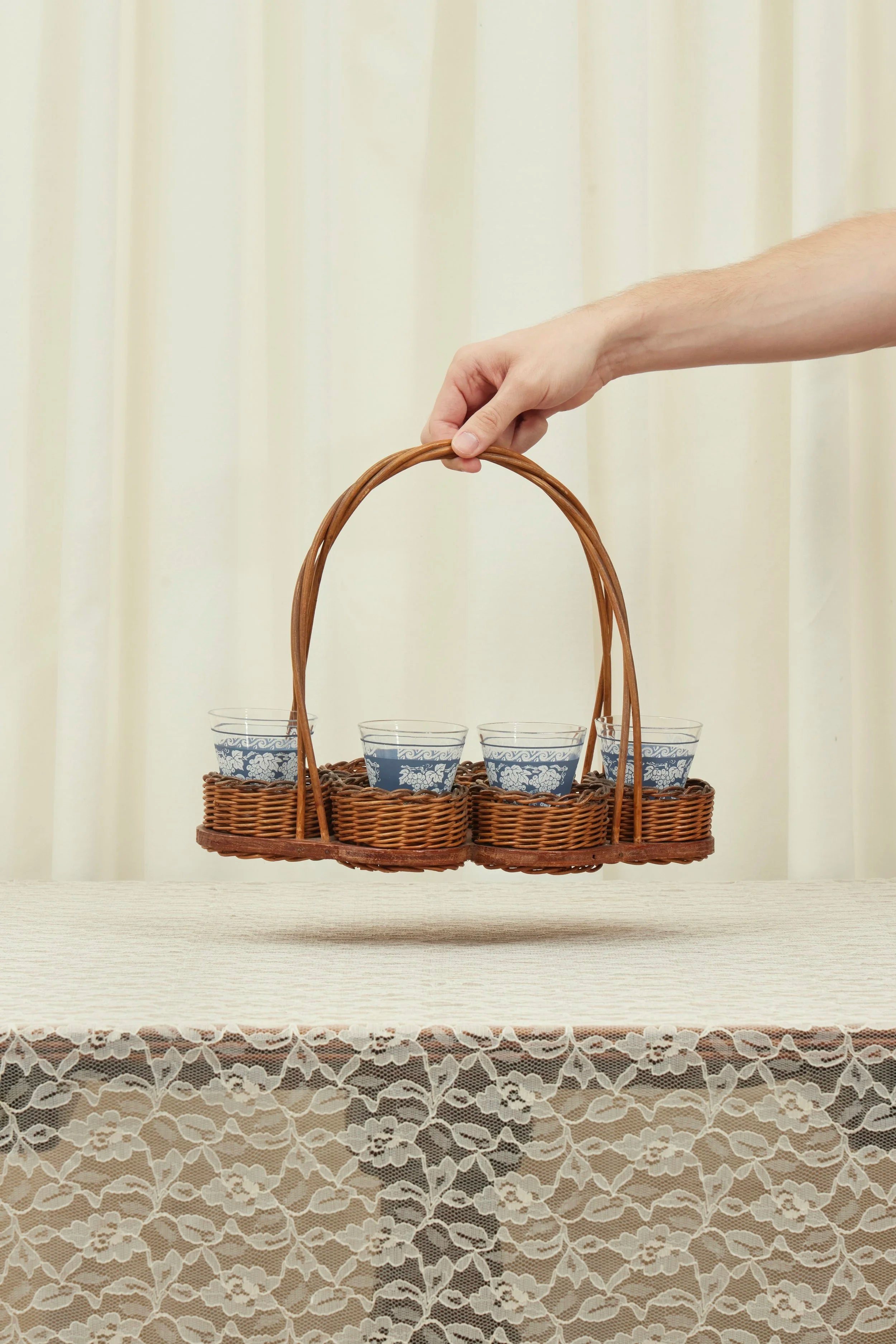 Vintage Grapevine Mini Glasses - Set of 5