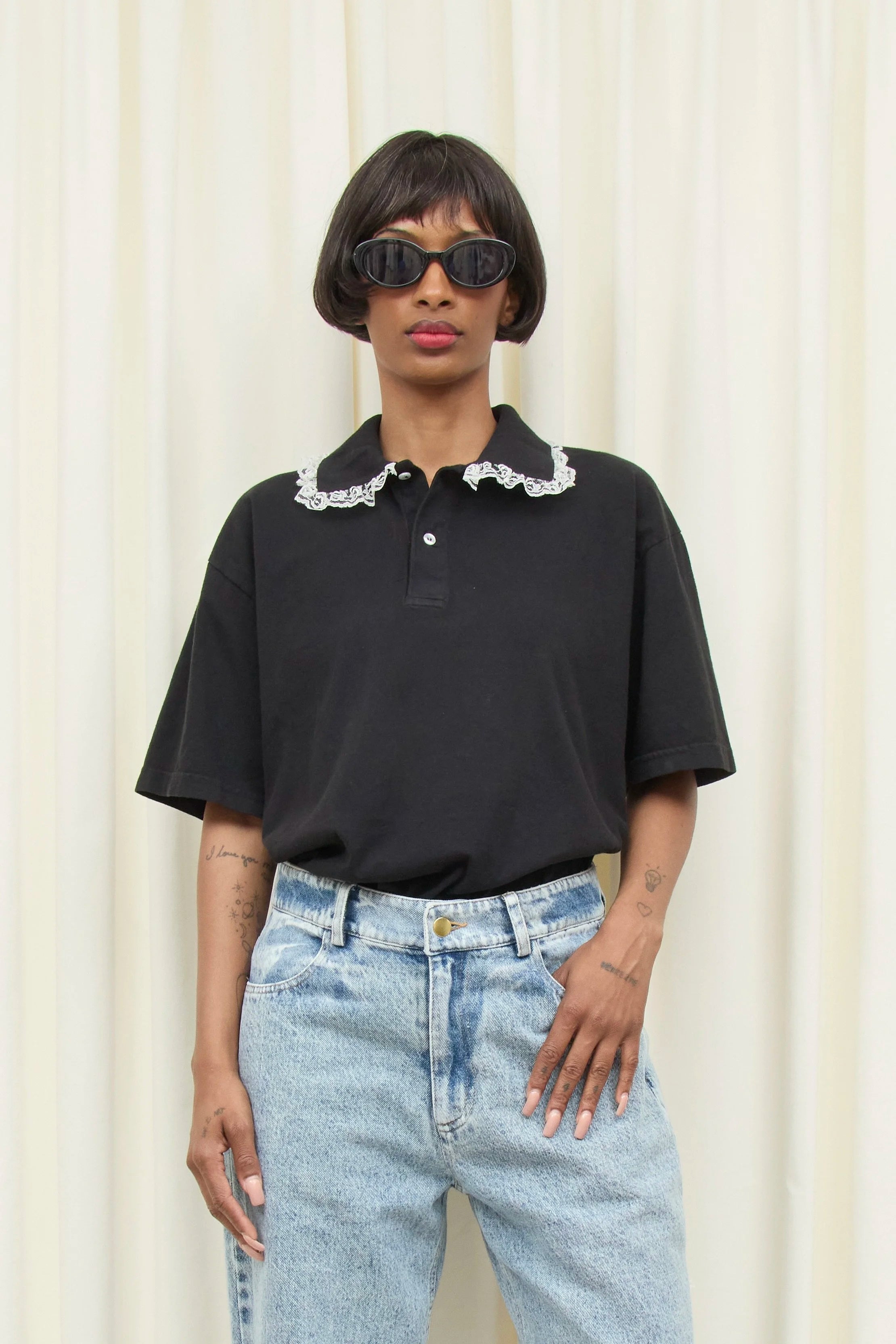 Cletus Lace Trim Short Sleeve Polo