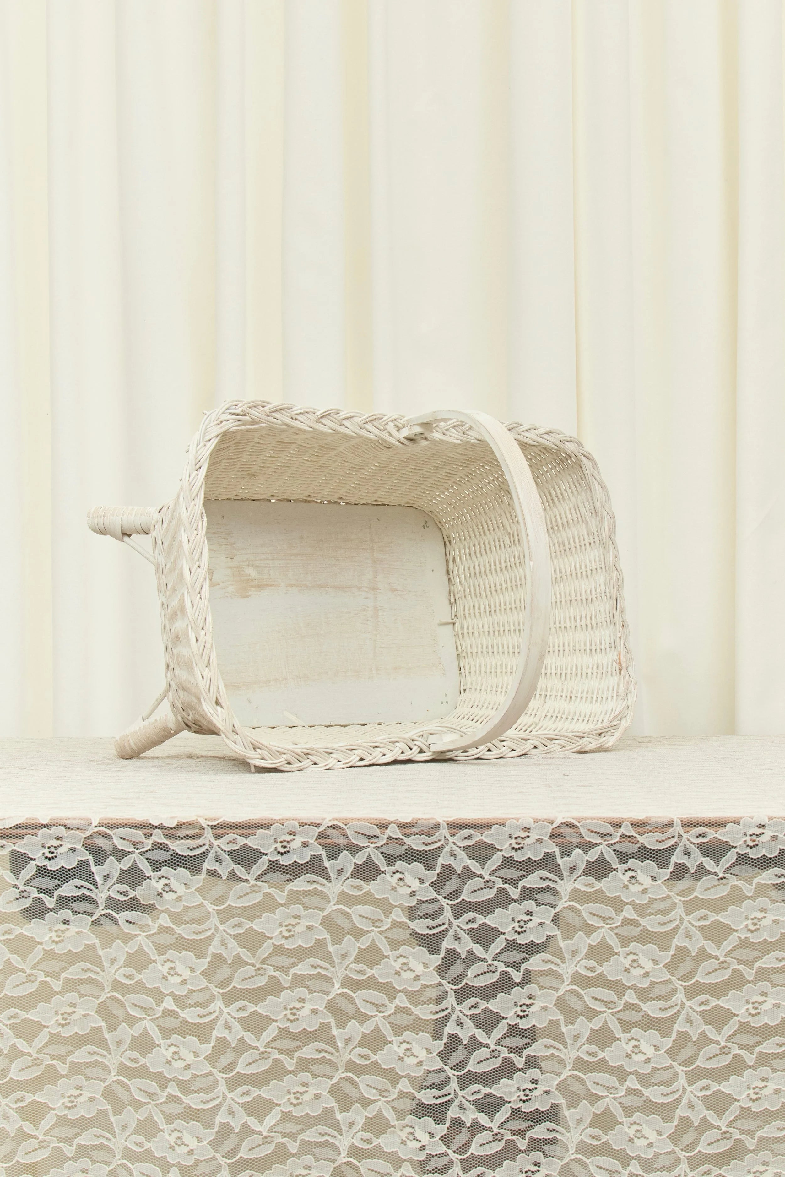Vintage Footed Wicker Basket