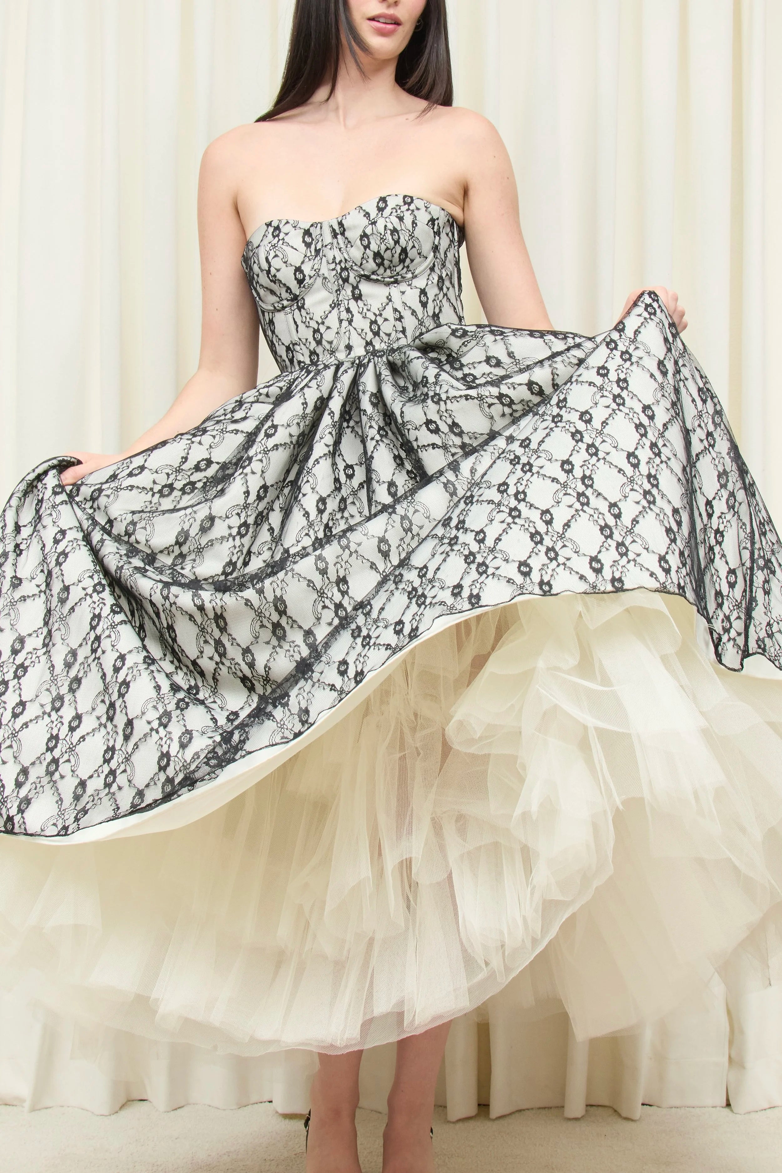Percy Lace Layered Ballgown