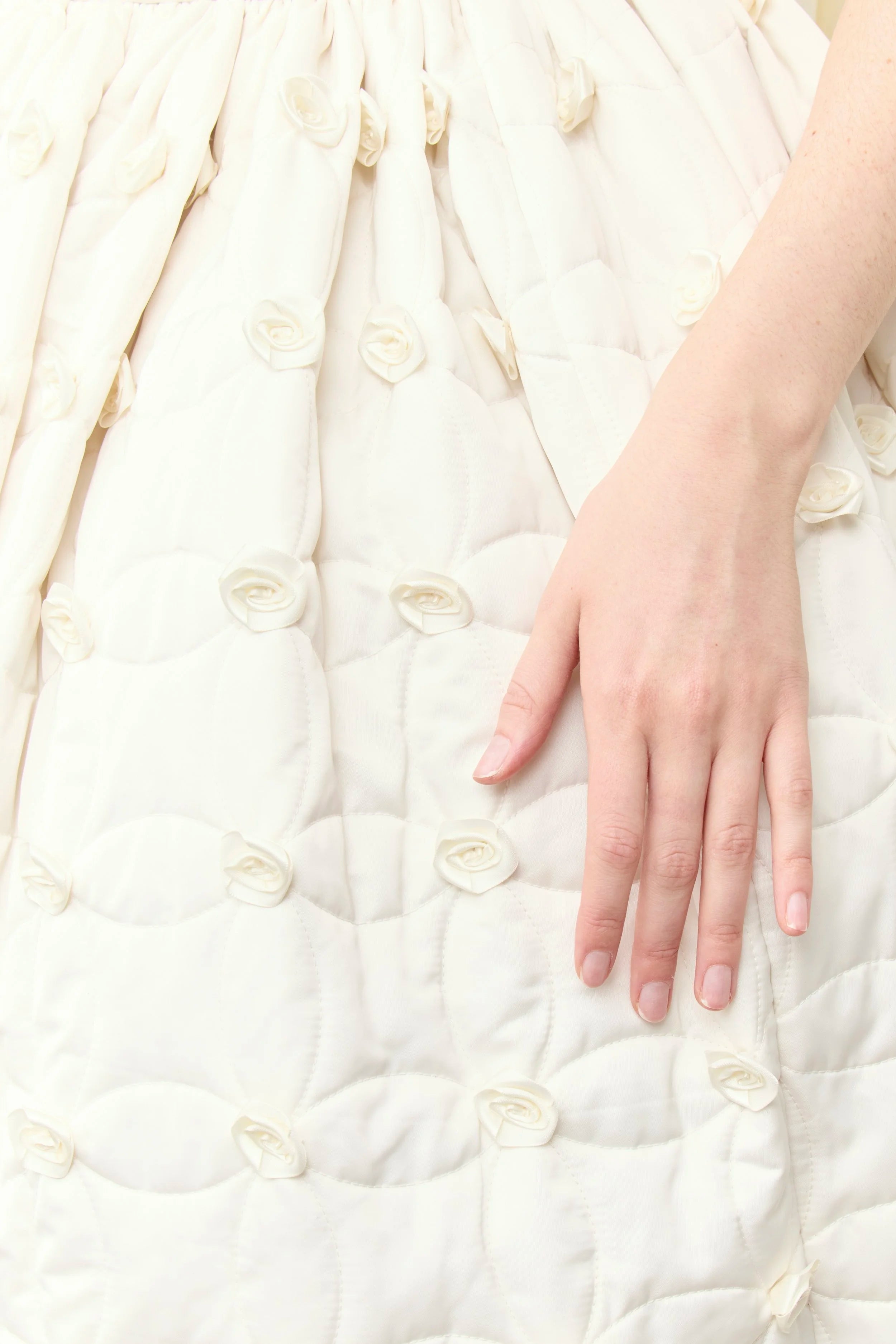 Lucille Quilted Rosette Layered Ballgown