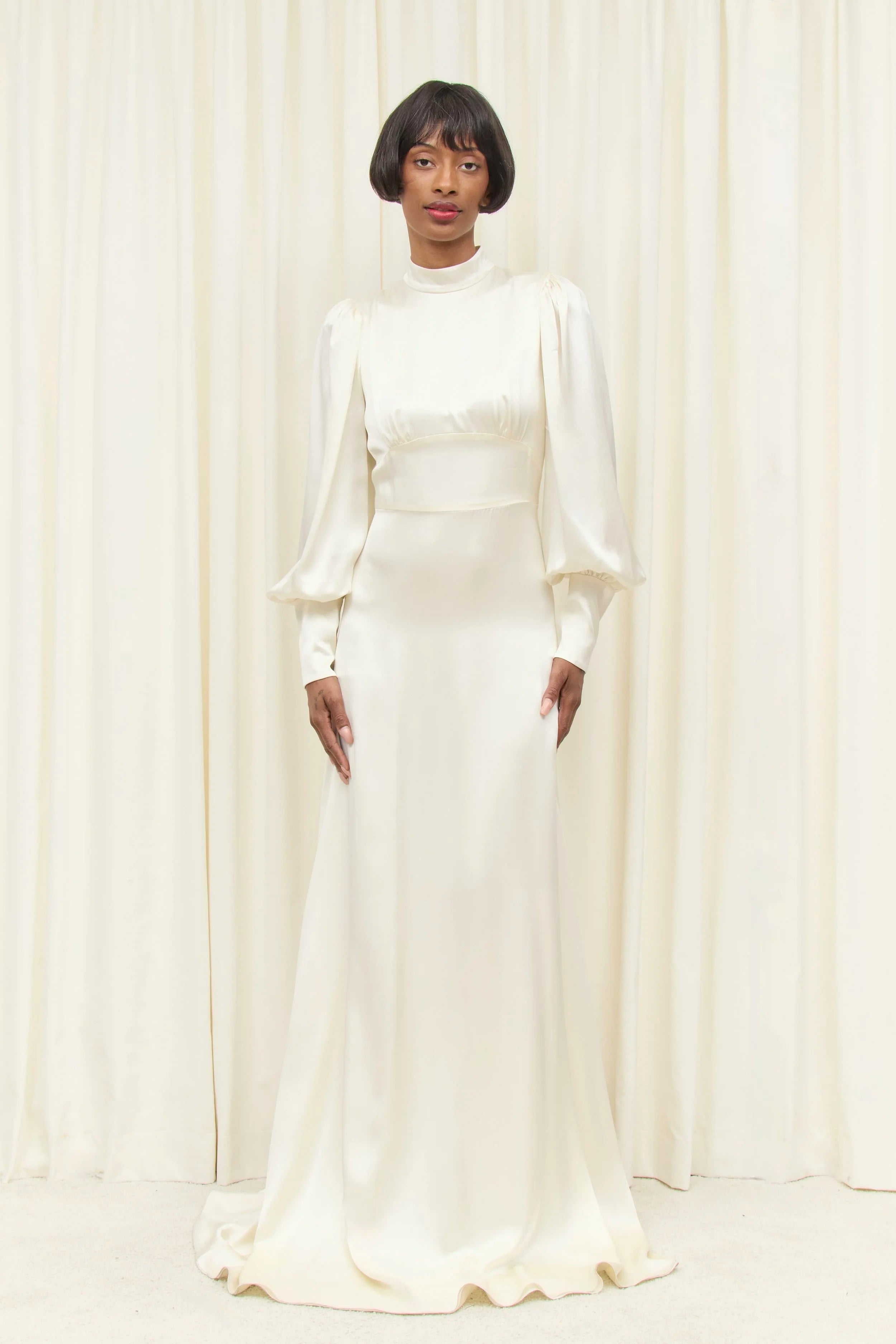 Cordelia Long Sleeve Charmeuse Gown