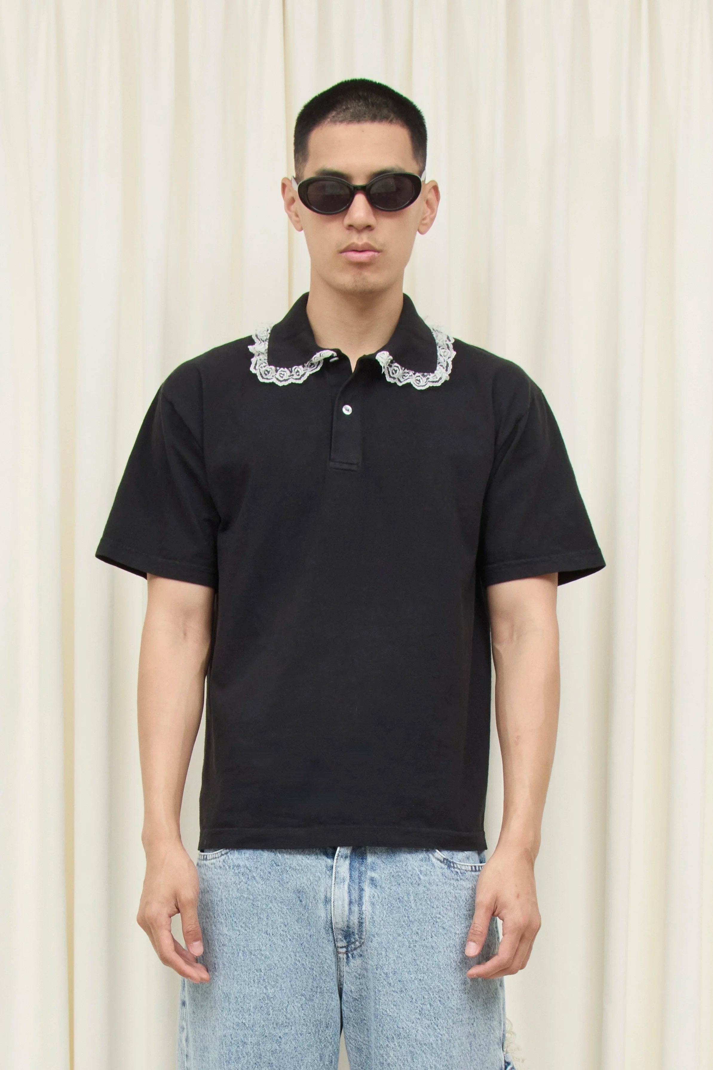 Cletus Lace Trim Short Sleeve Polo