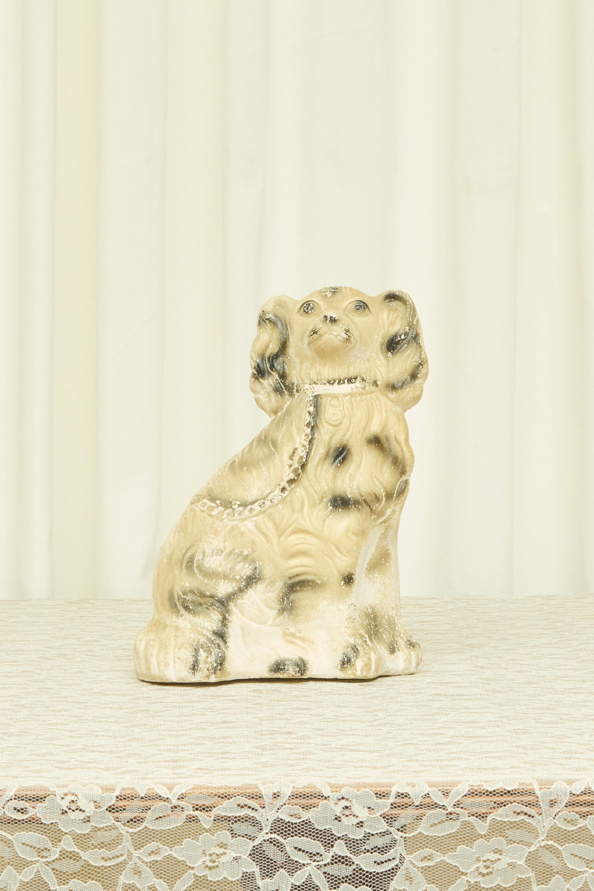 Antique Chalkware Staffordshire Style Spaniel