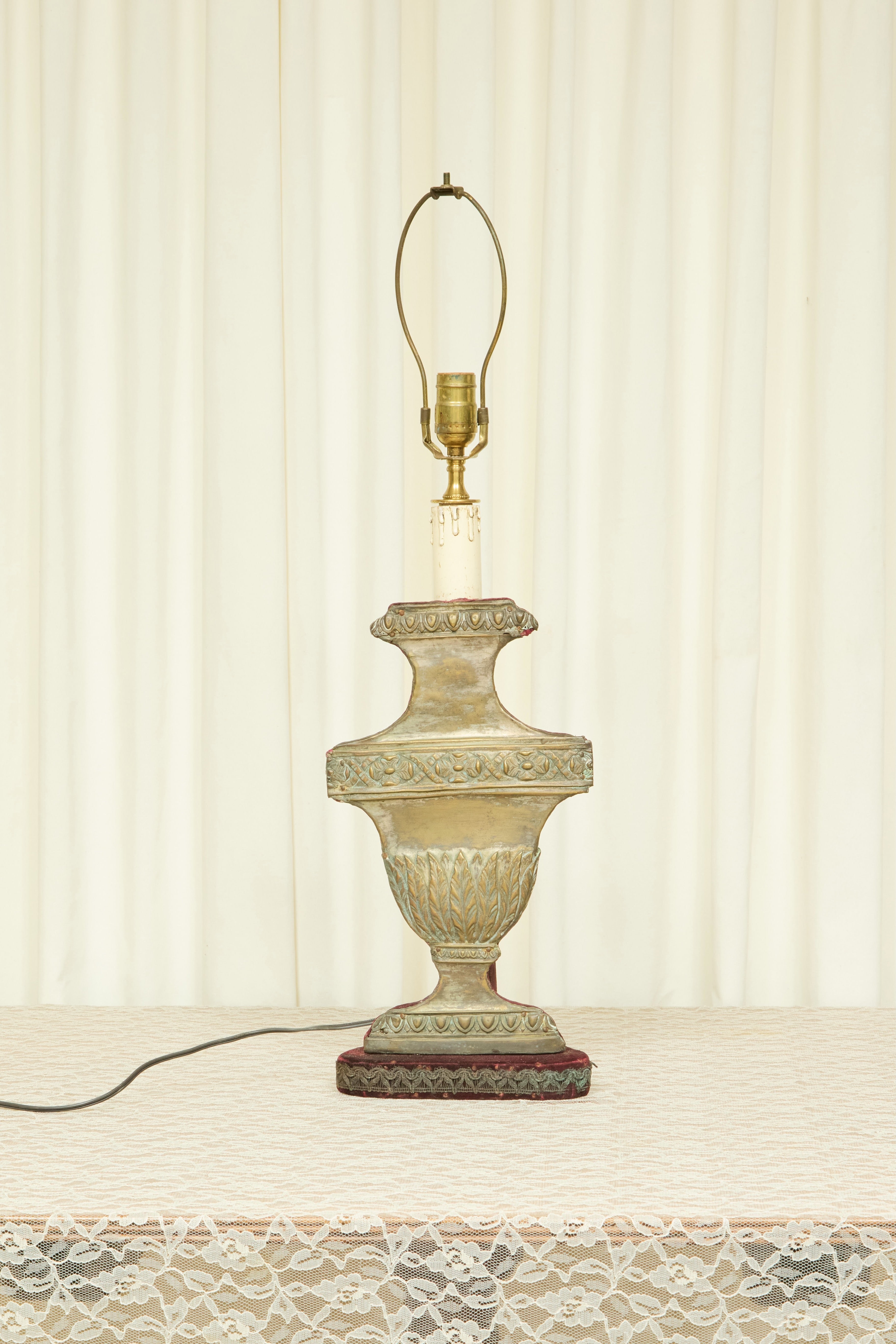Antique Victorian Urn Lamp w/ Shade