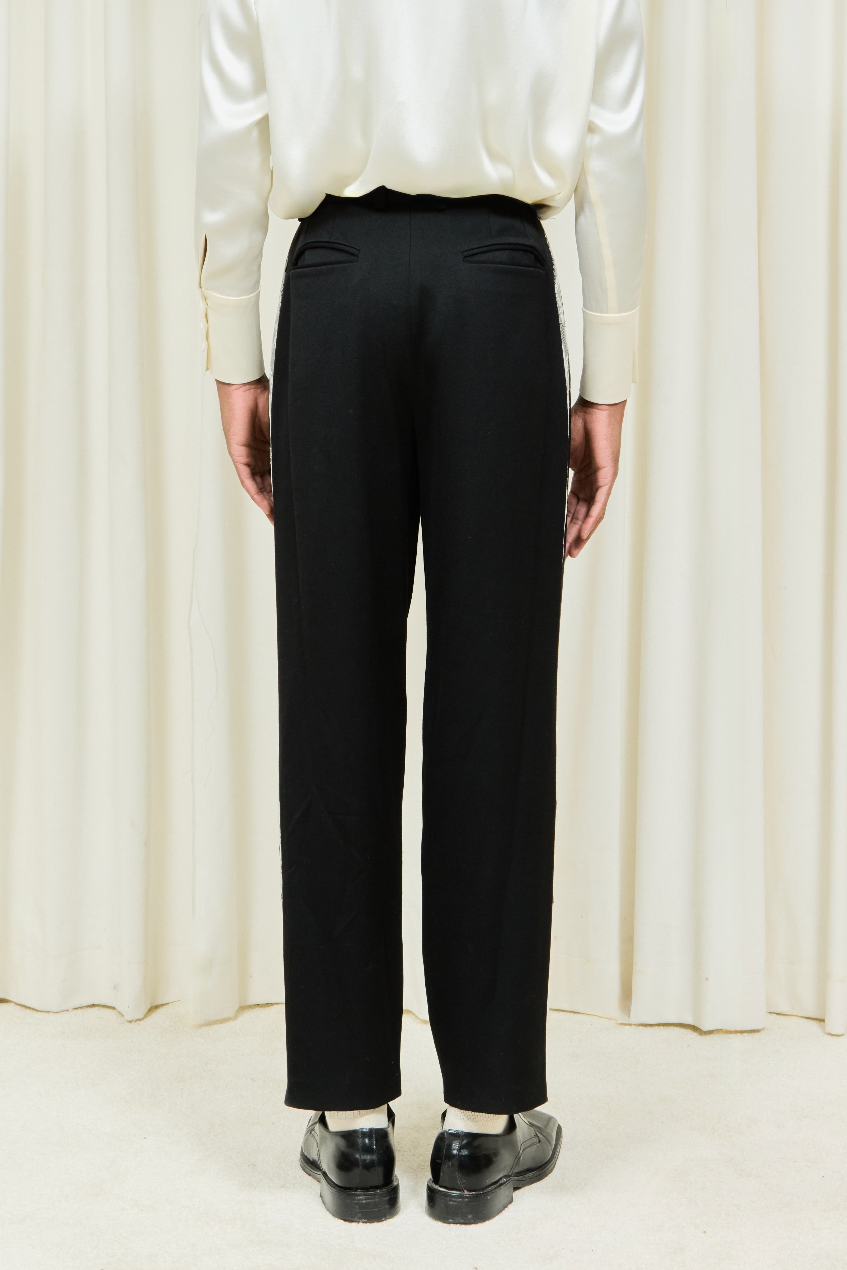 Benedictine Lace Stripe Pleated Trouser