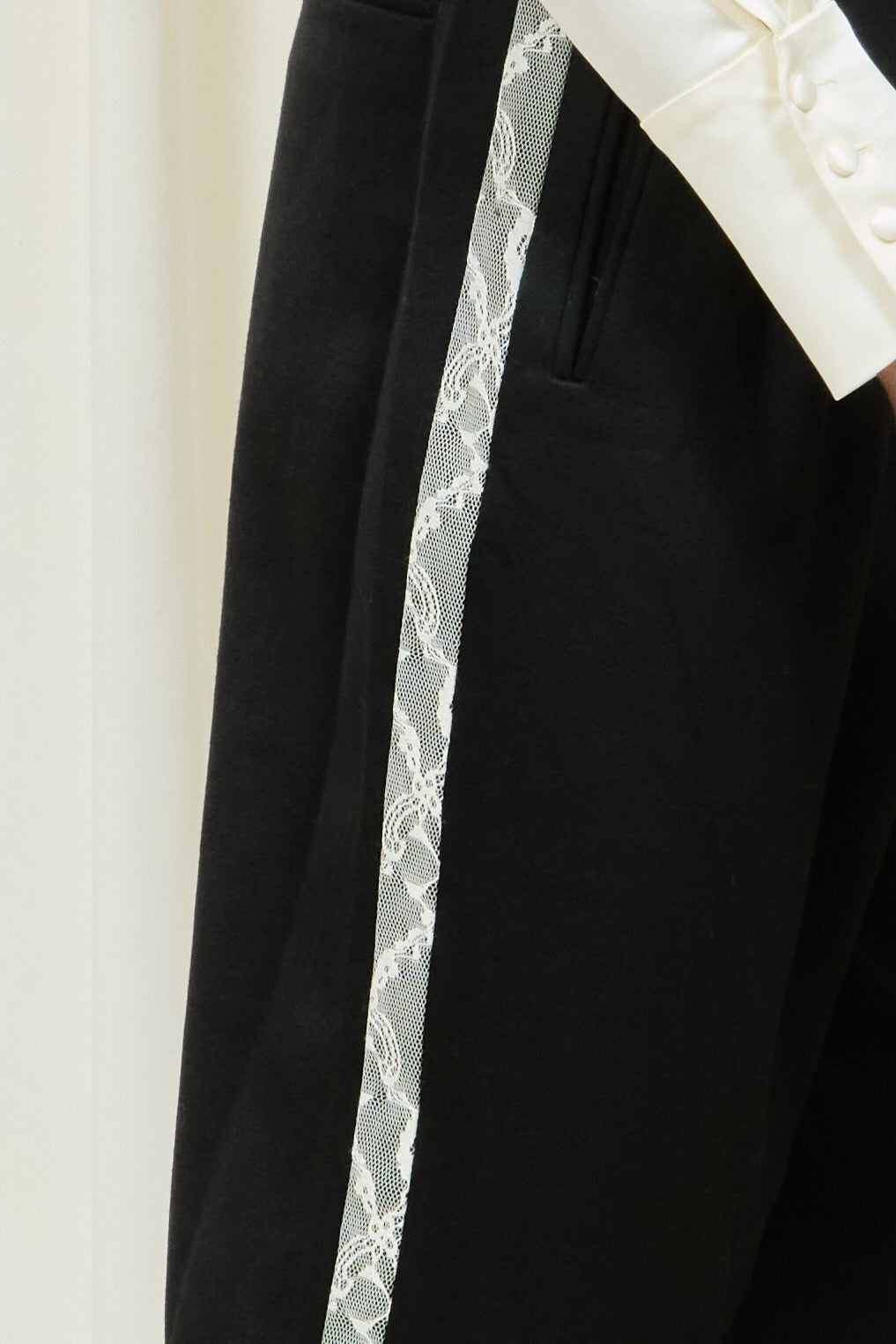 Benedictine Lace Stripe Pleated Trouser