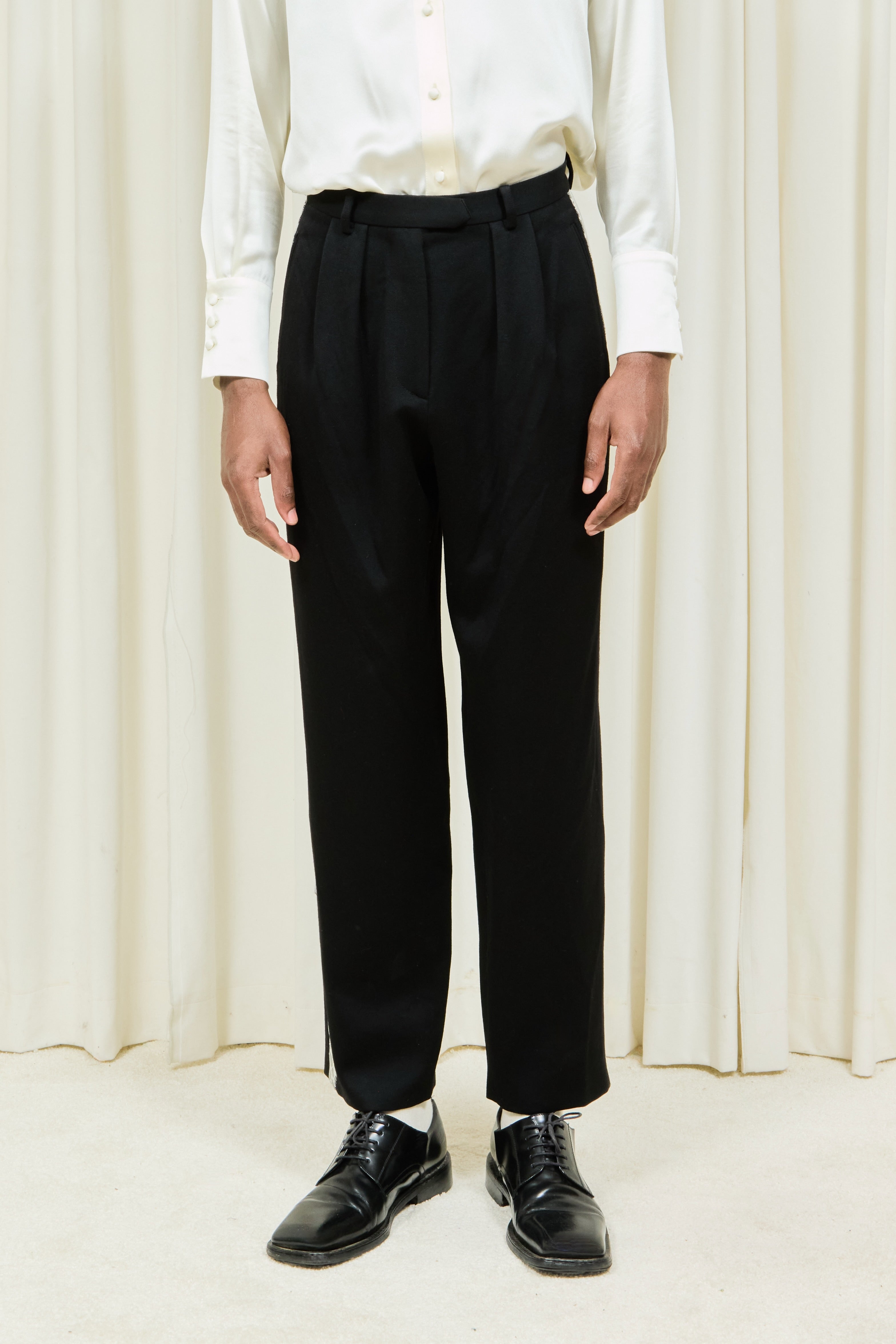 Benedictine Lace Stripe Pleated Trouser