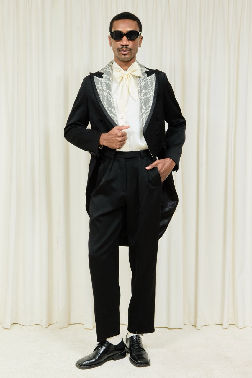 Benedictine Lace Stripe Pleated Trouser