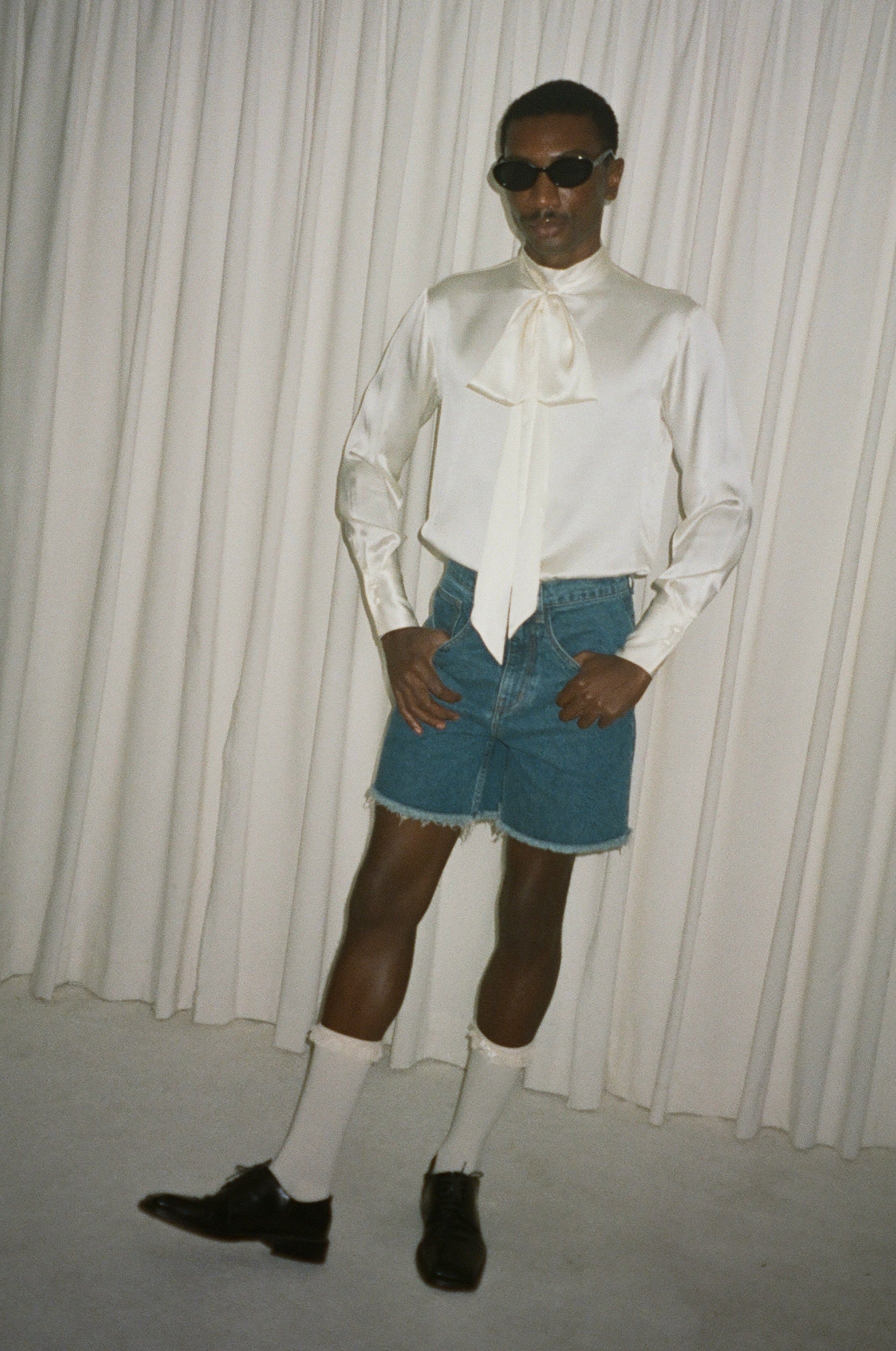 Brad Cutoff Mid Length Jean Short