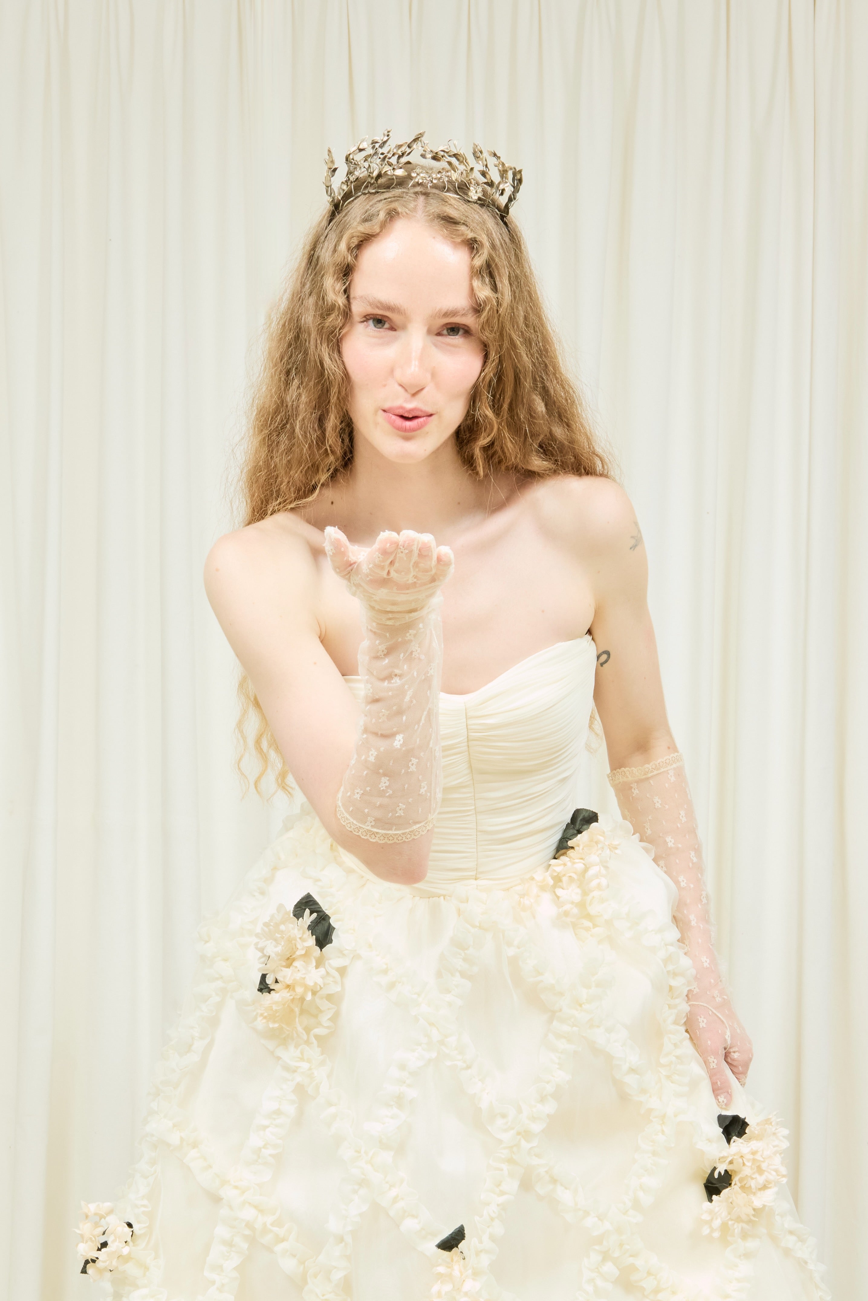 Emmeline Strapless Trellis Gown