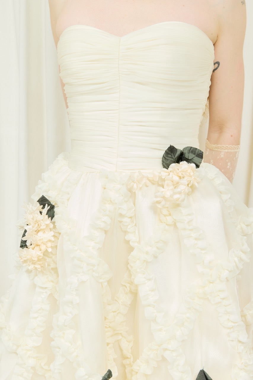 Emmeline Strapless Trellis Gown