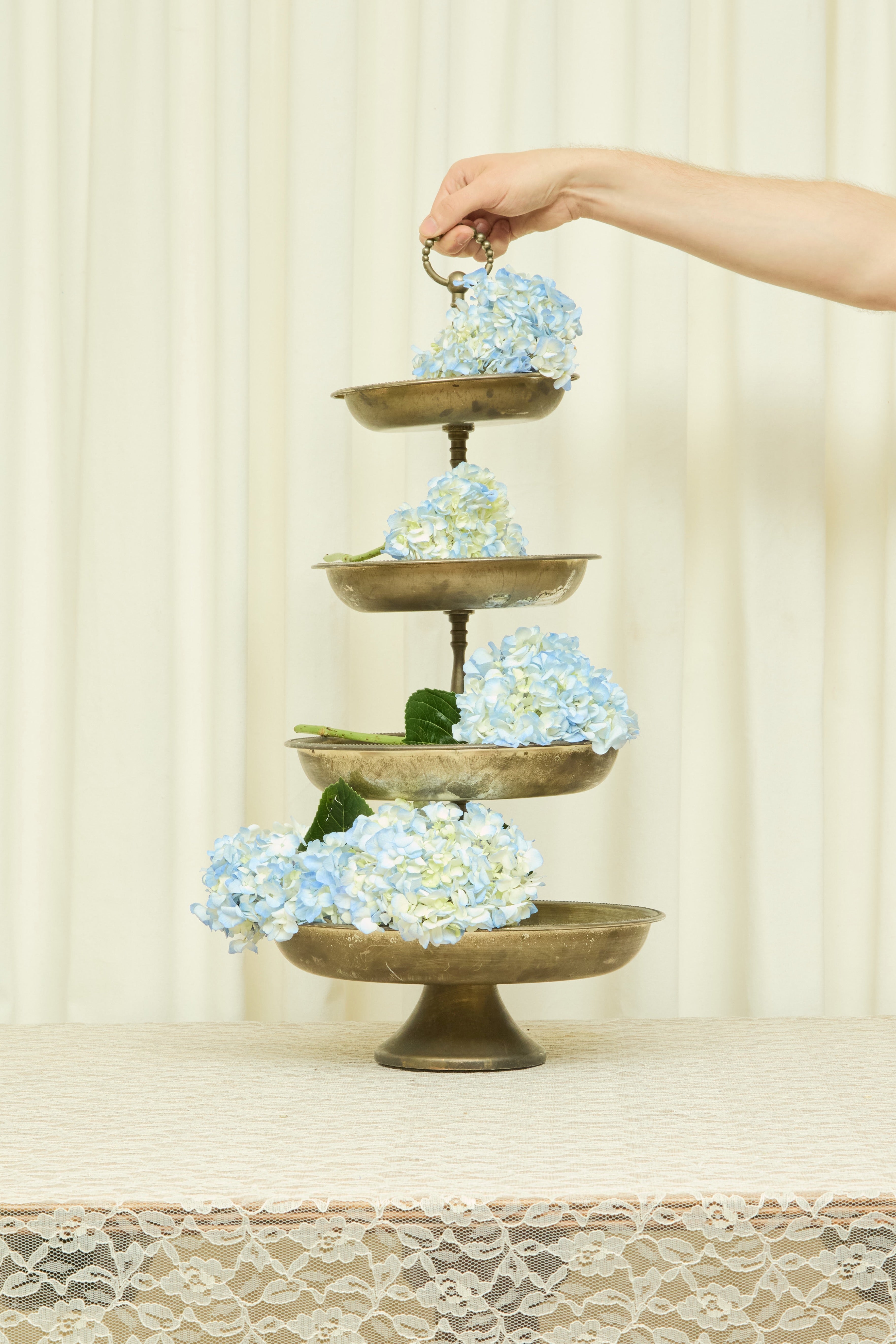 Vintage 4 Tier Silver Server