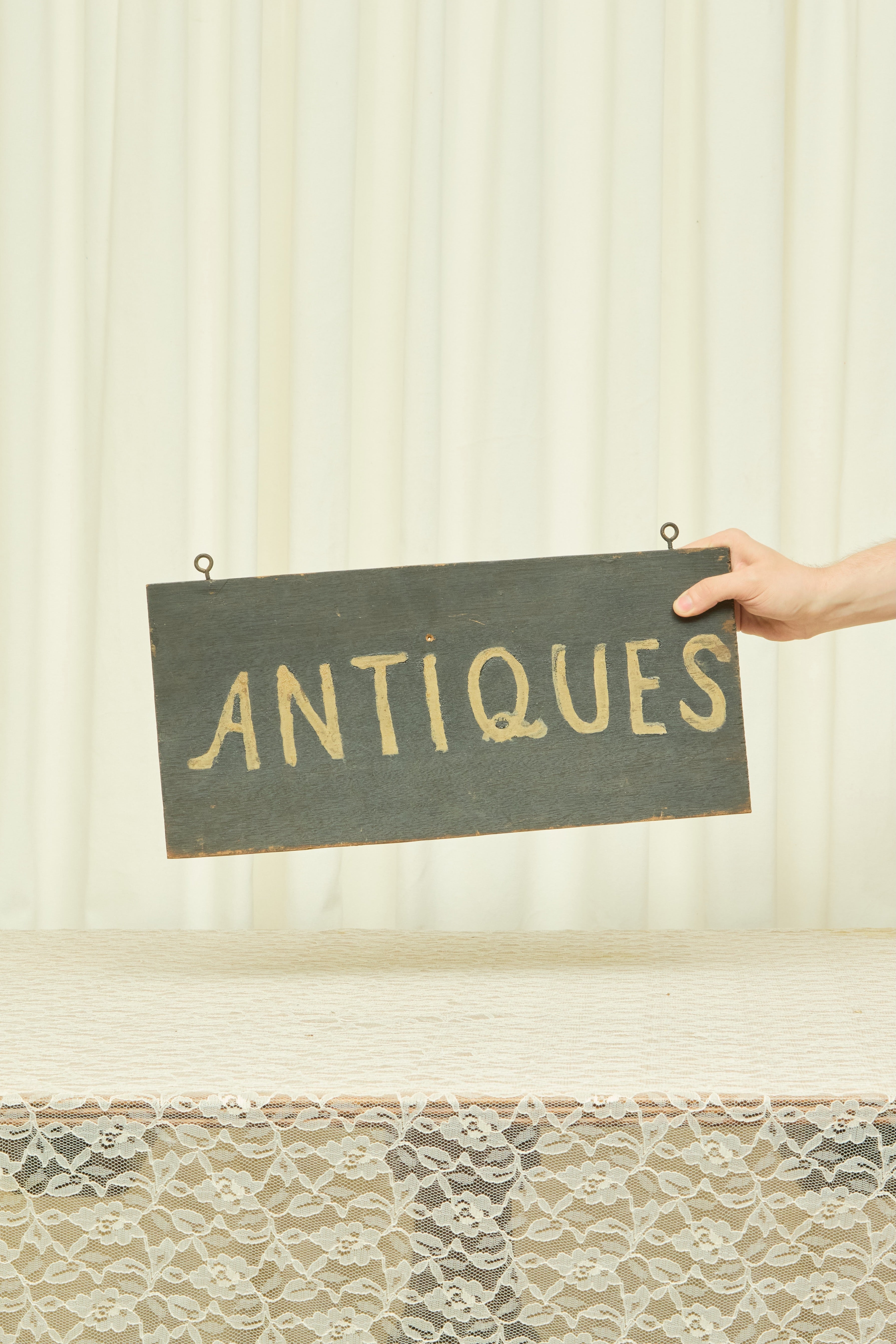 Vintage "Antiques" Wooden Sign