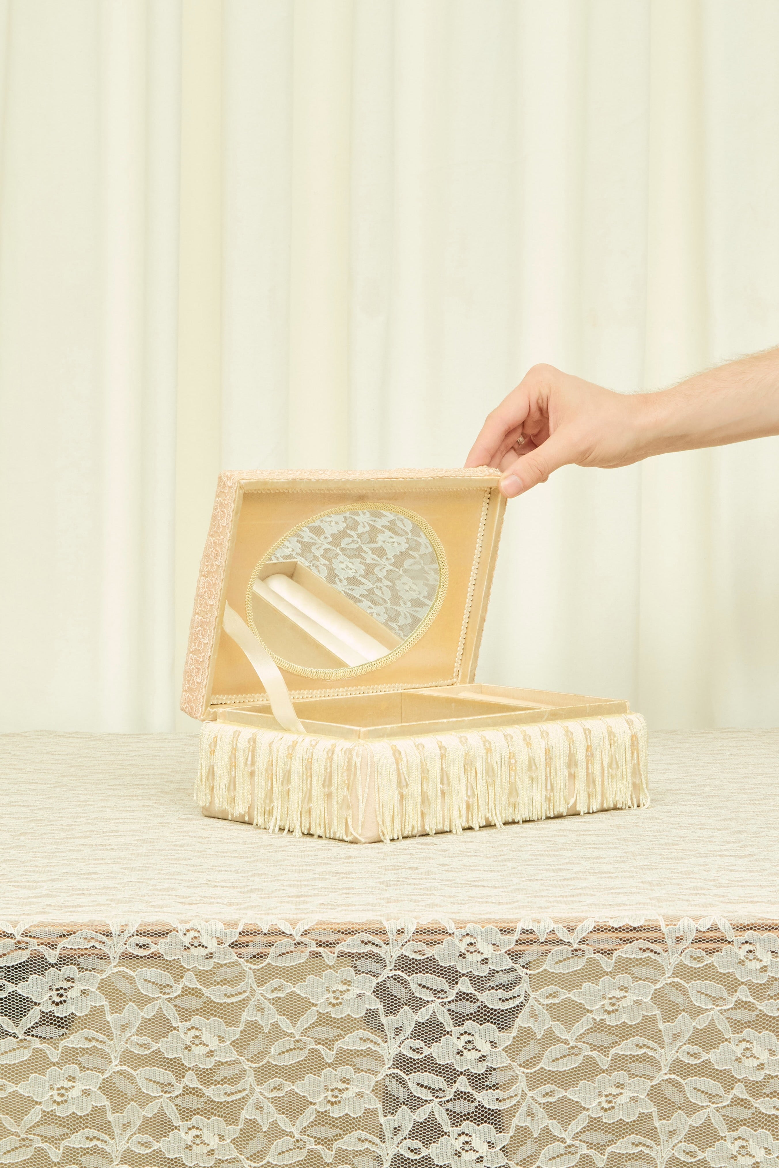 Vintage Beaded Fringe Jewelry Box