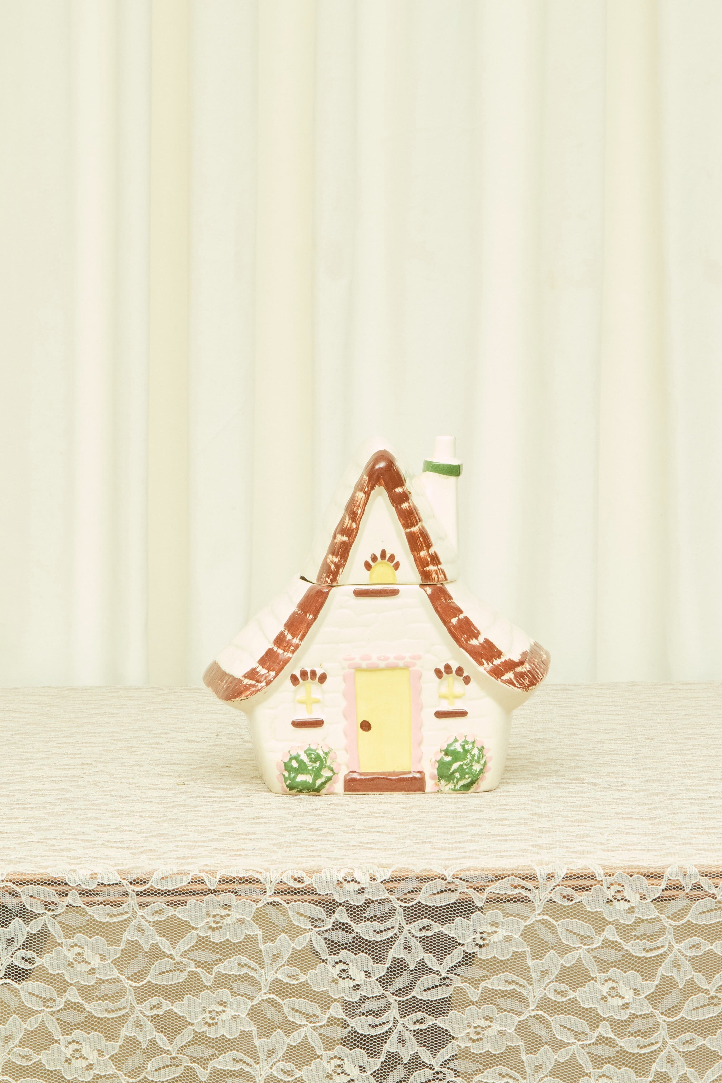 Vintage Ceramic House Cookie Jar (1953)