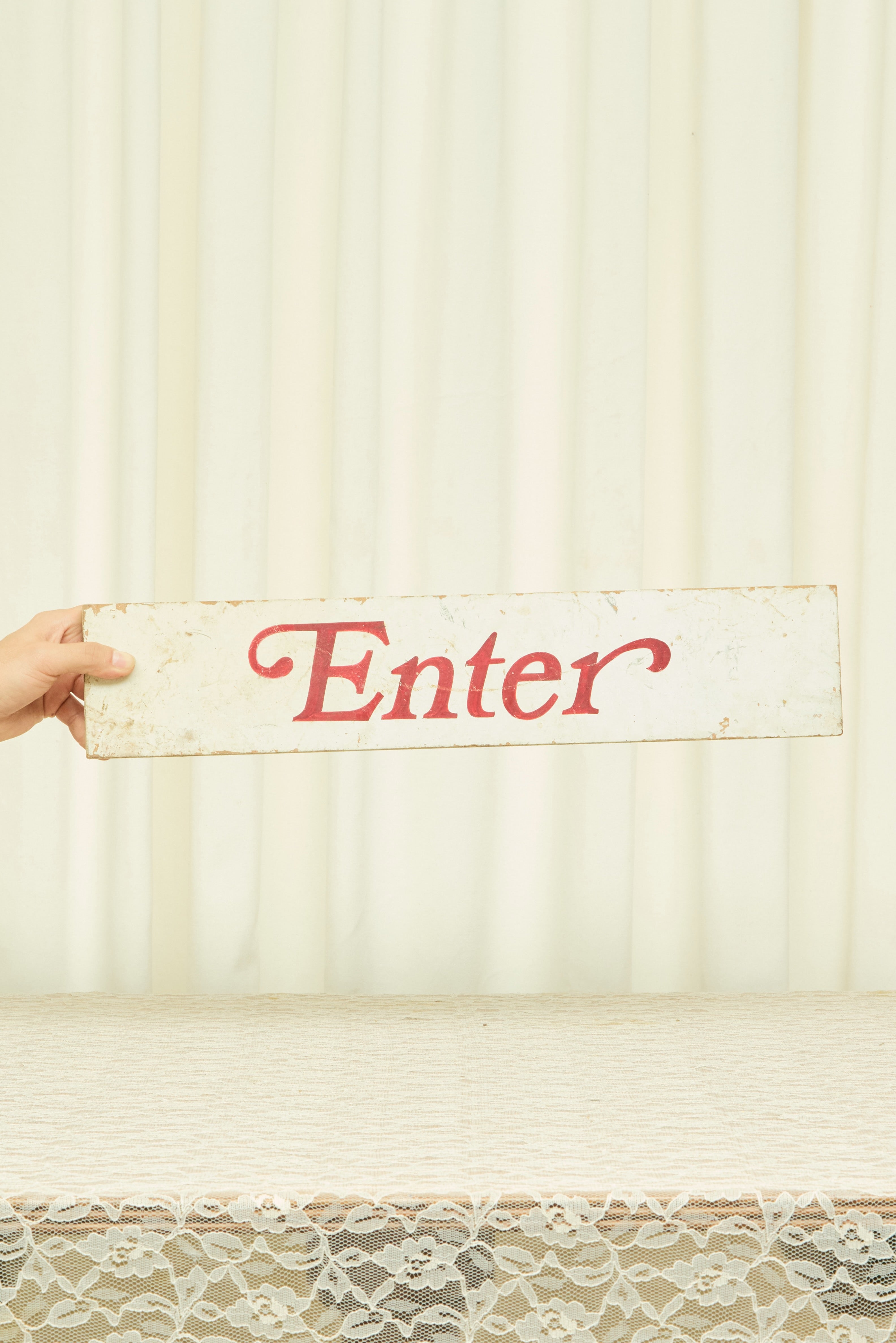 Vintage "Enter" Wood Sign