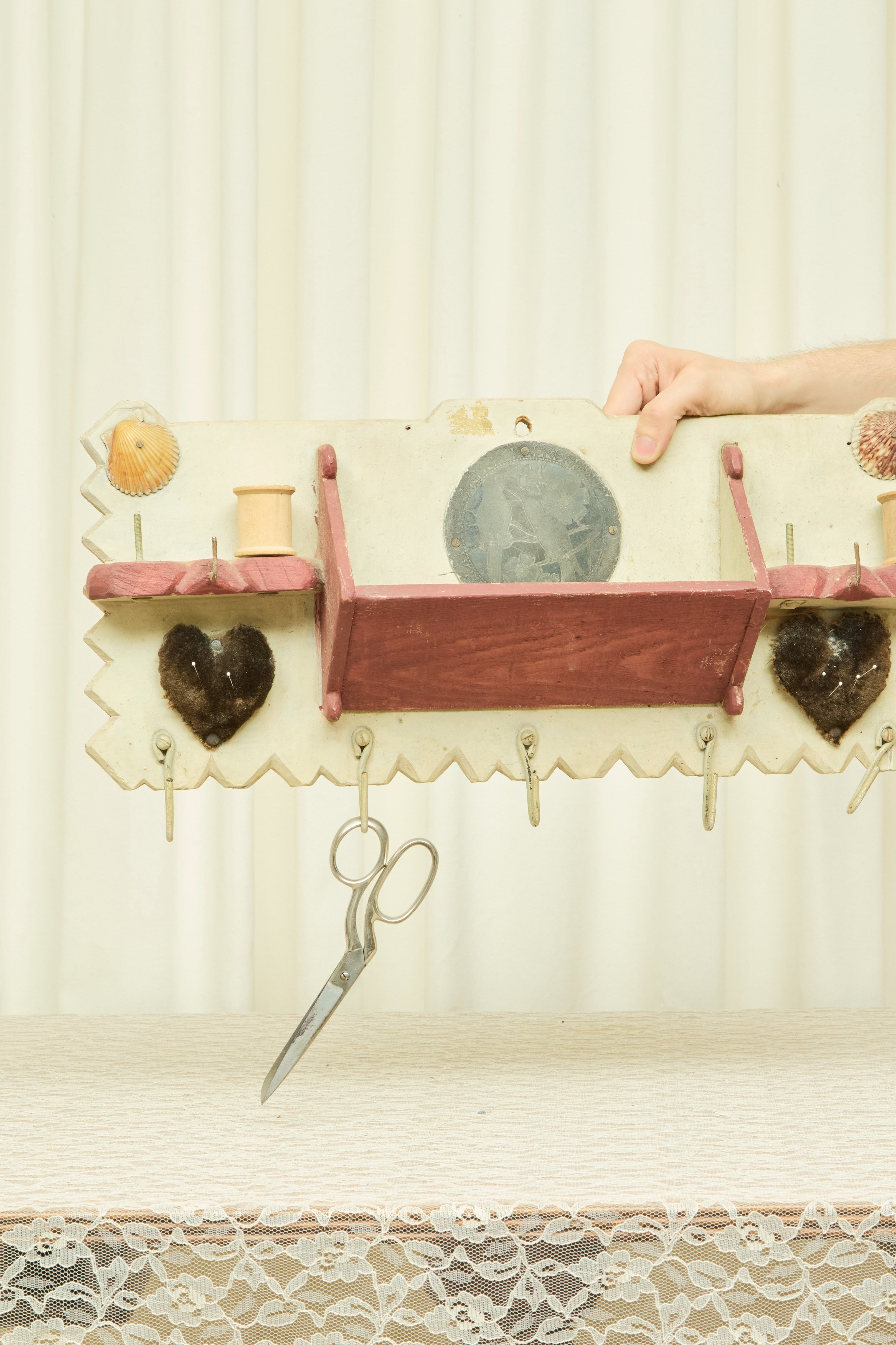 Vintage Folk Art Sewing/Hall Storage