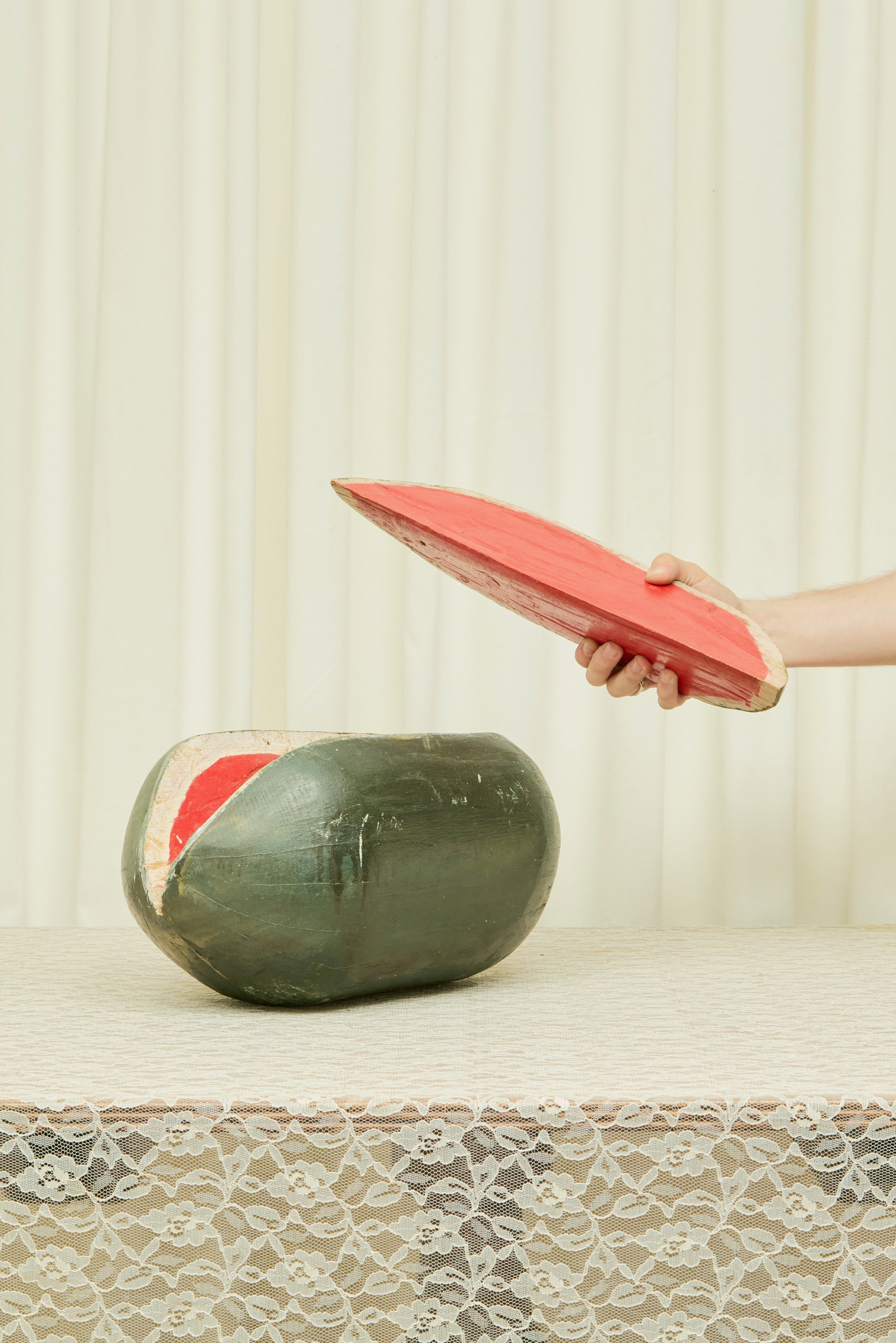 Vintage Folk Art Wooden Watermelon