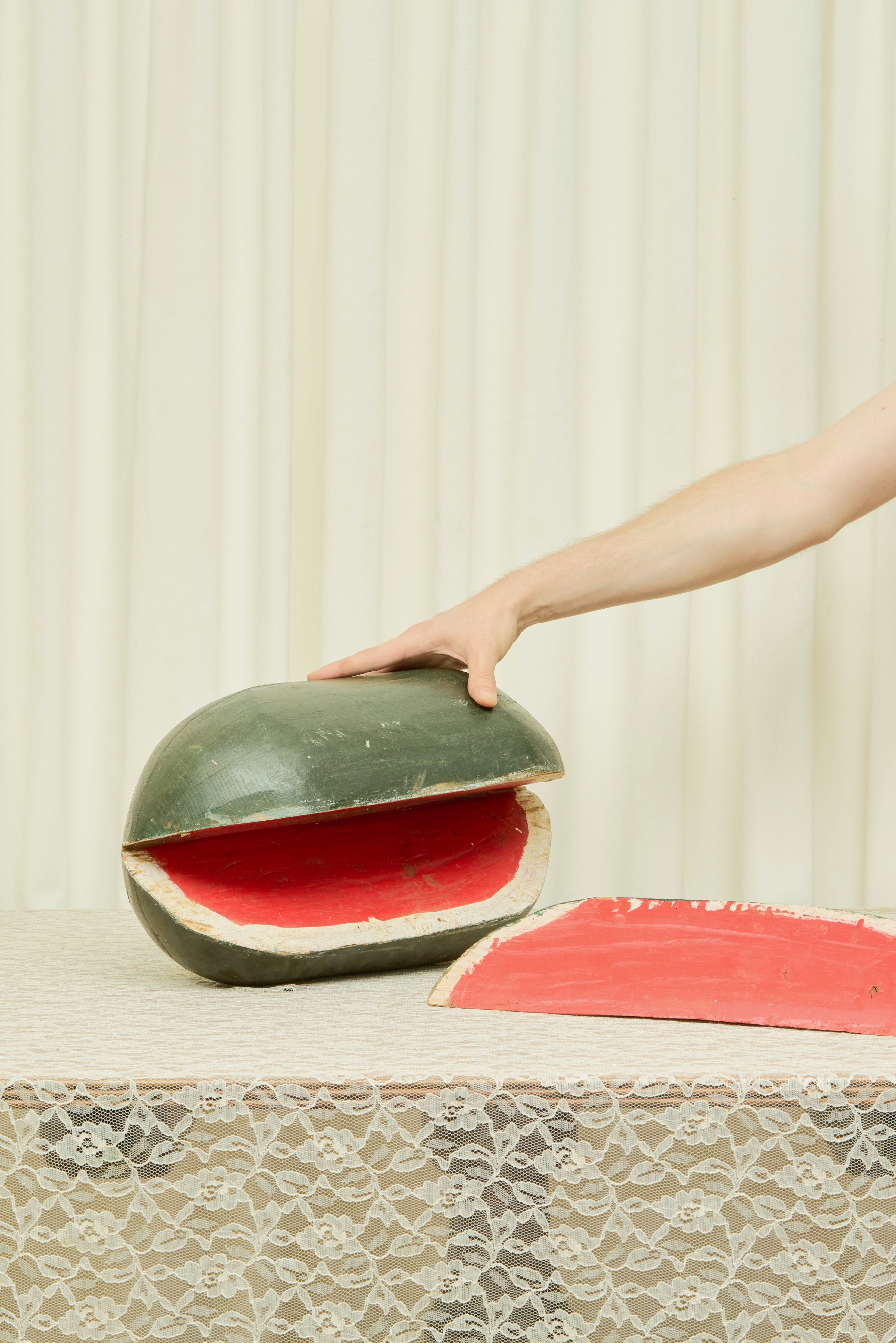 Vintage Folk Art Wooden Watermelon