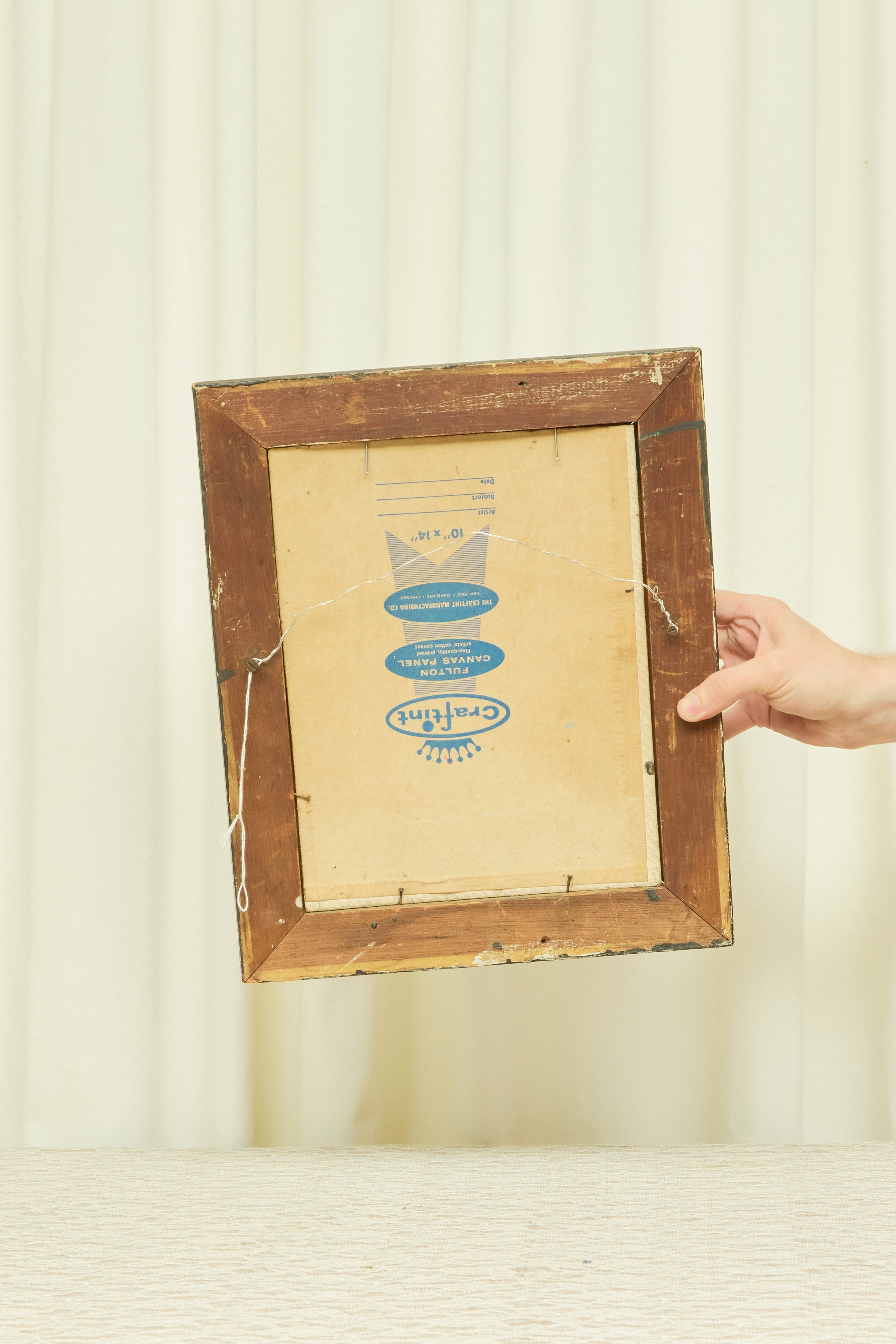 Vintage Framed Neighborhood Painting