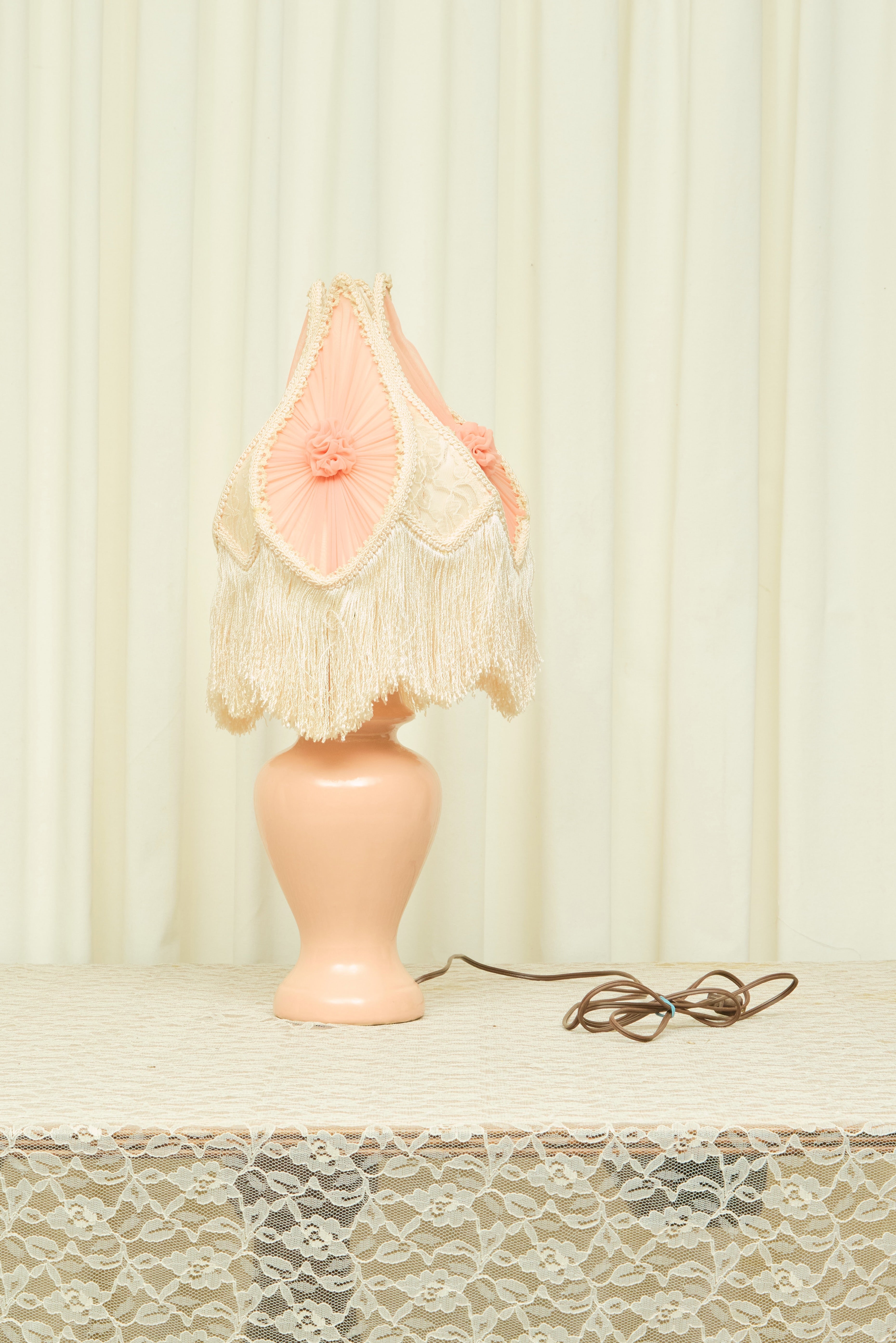 Vintage Lamp w/ Dramatic Fringe Shade
