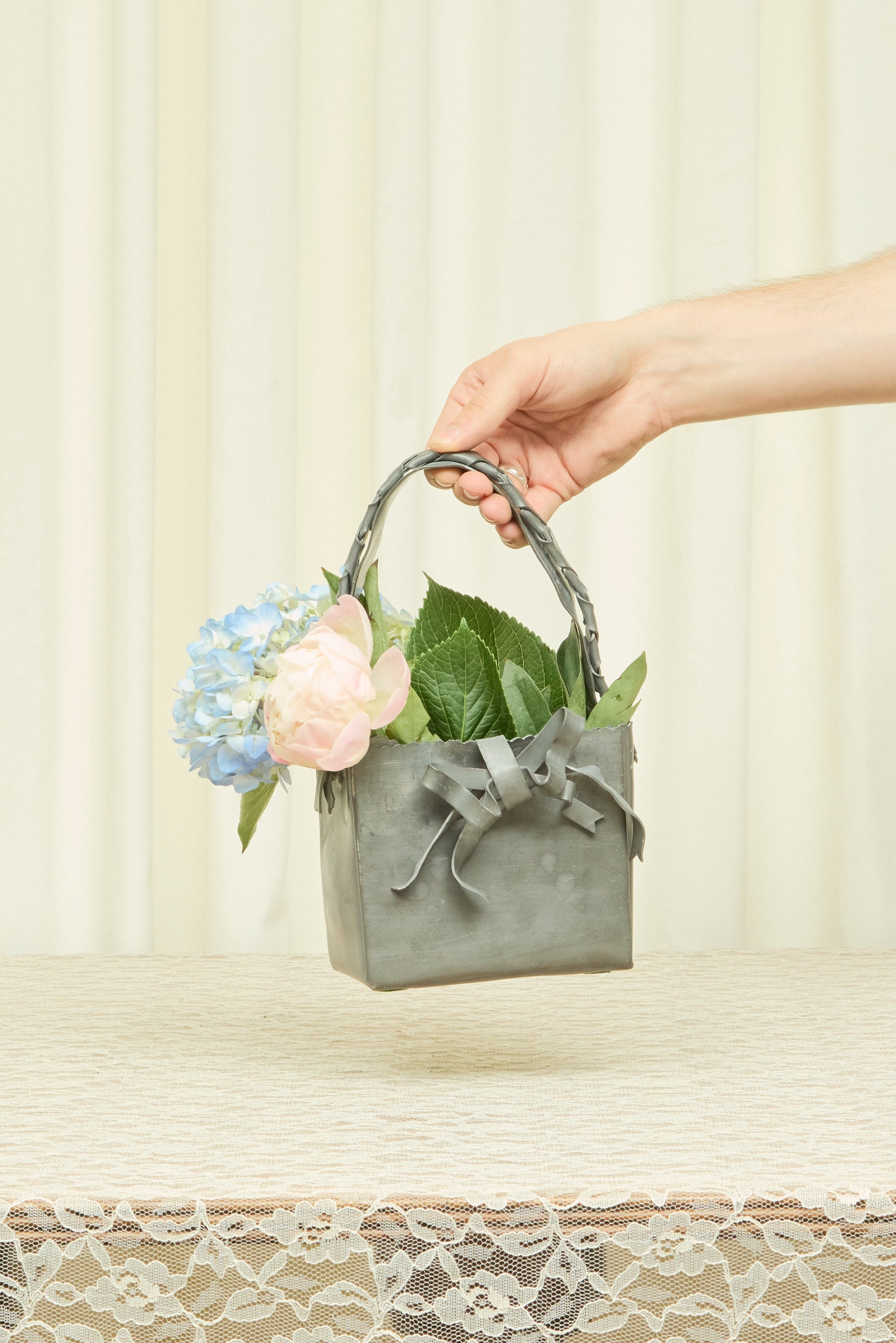 Vintage Lead Bow Basket