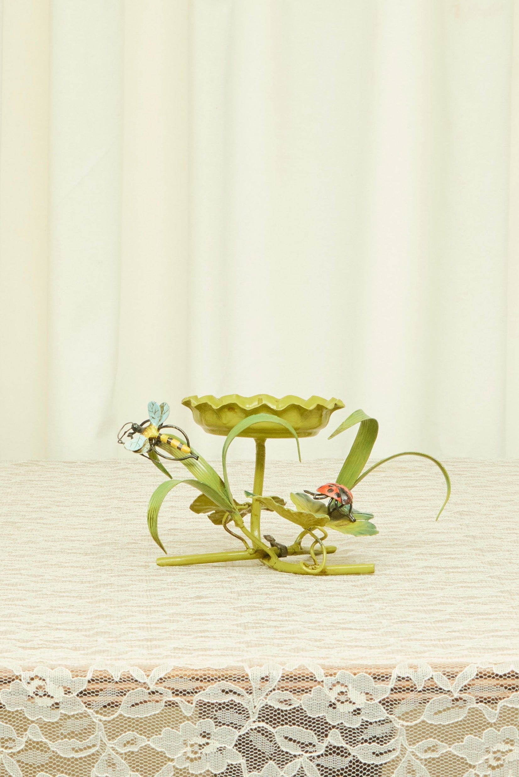 Vintage Metal Dragonfly/Ladybug Candle Holder