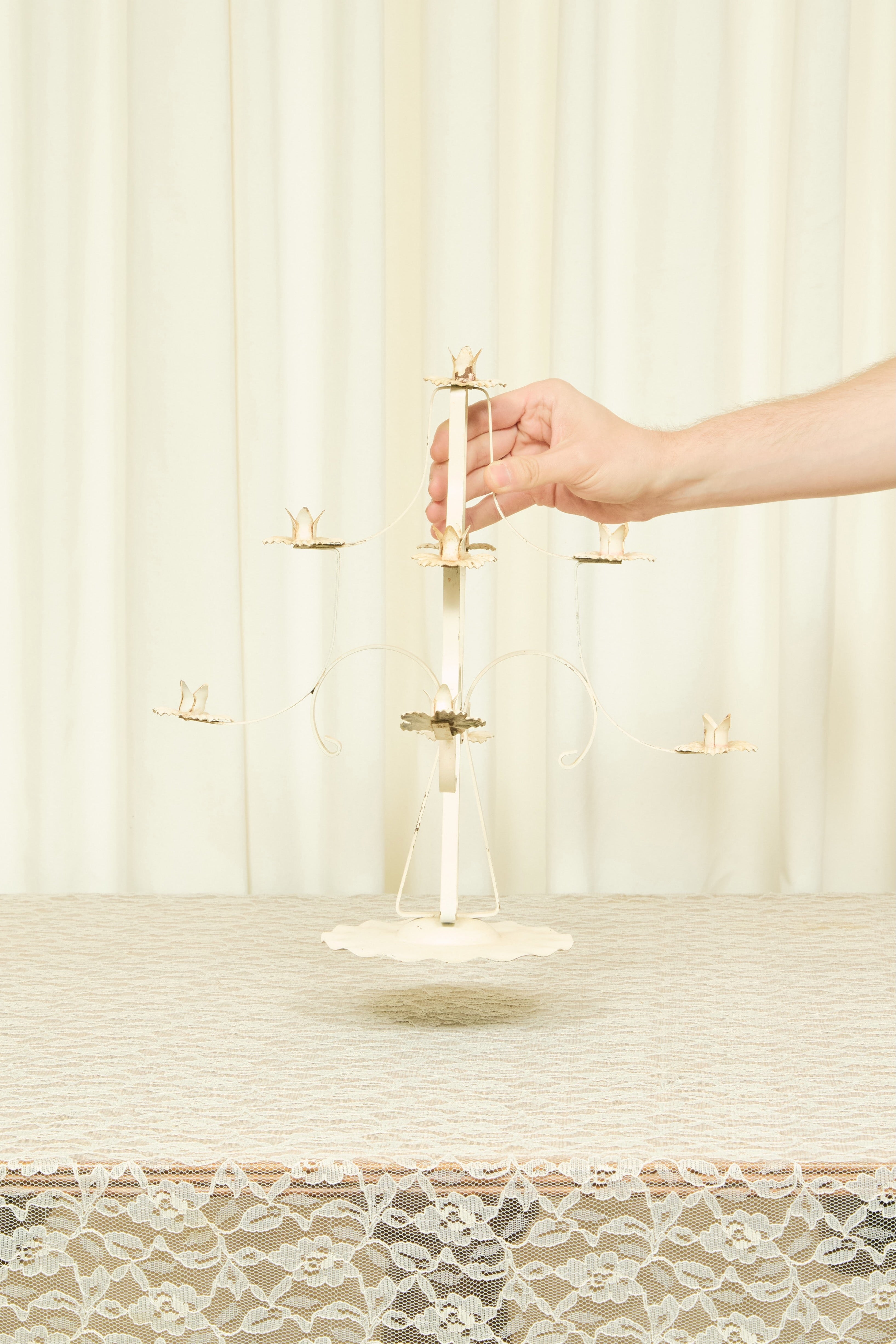 Vintage Metal Floral Candelabra